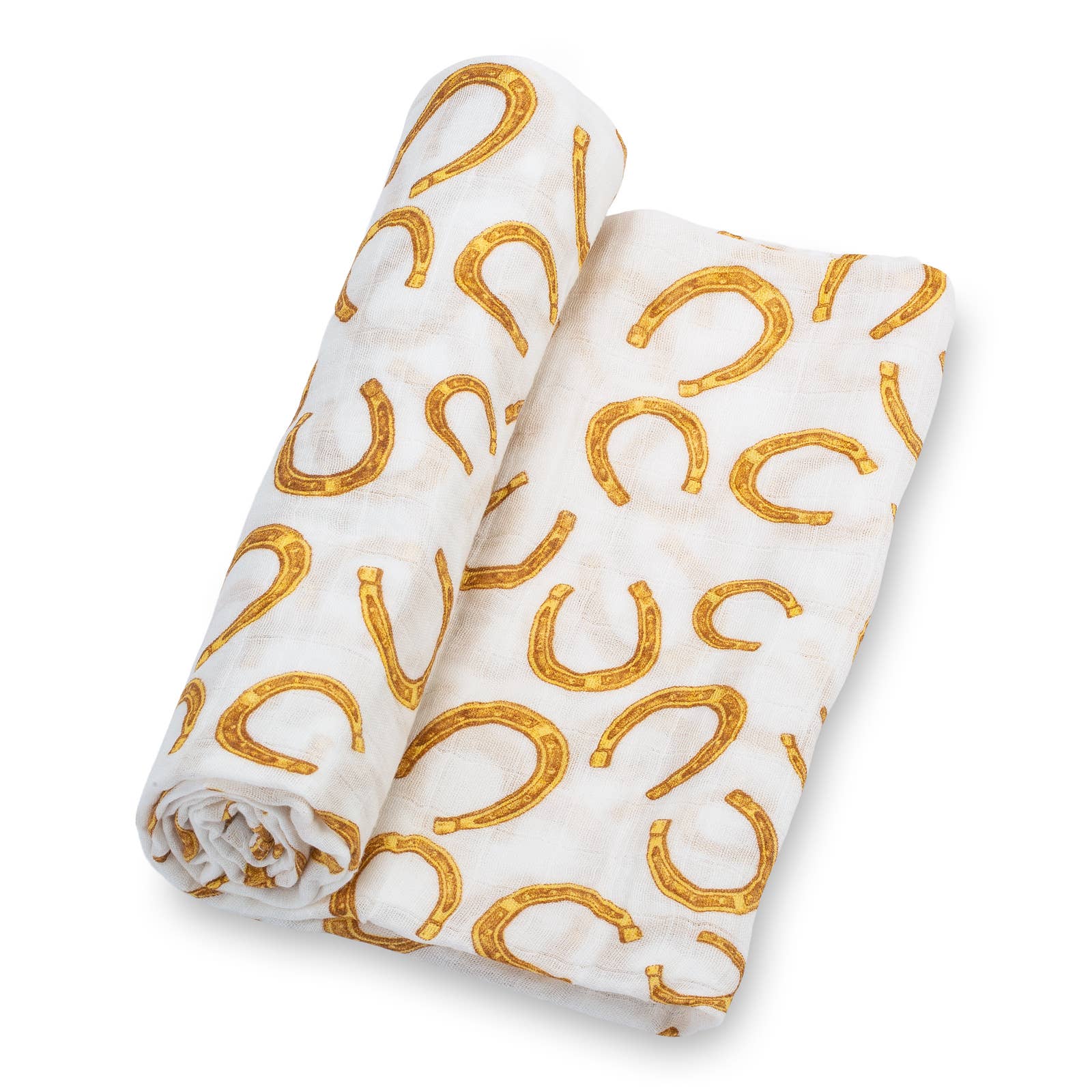 LollyBanks- Lucky Horseshoe Baby Muslin Swaddle Blanket