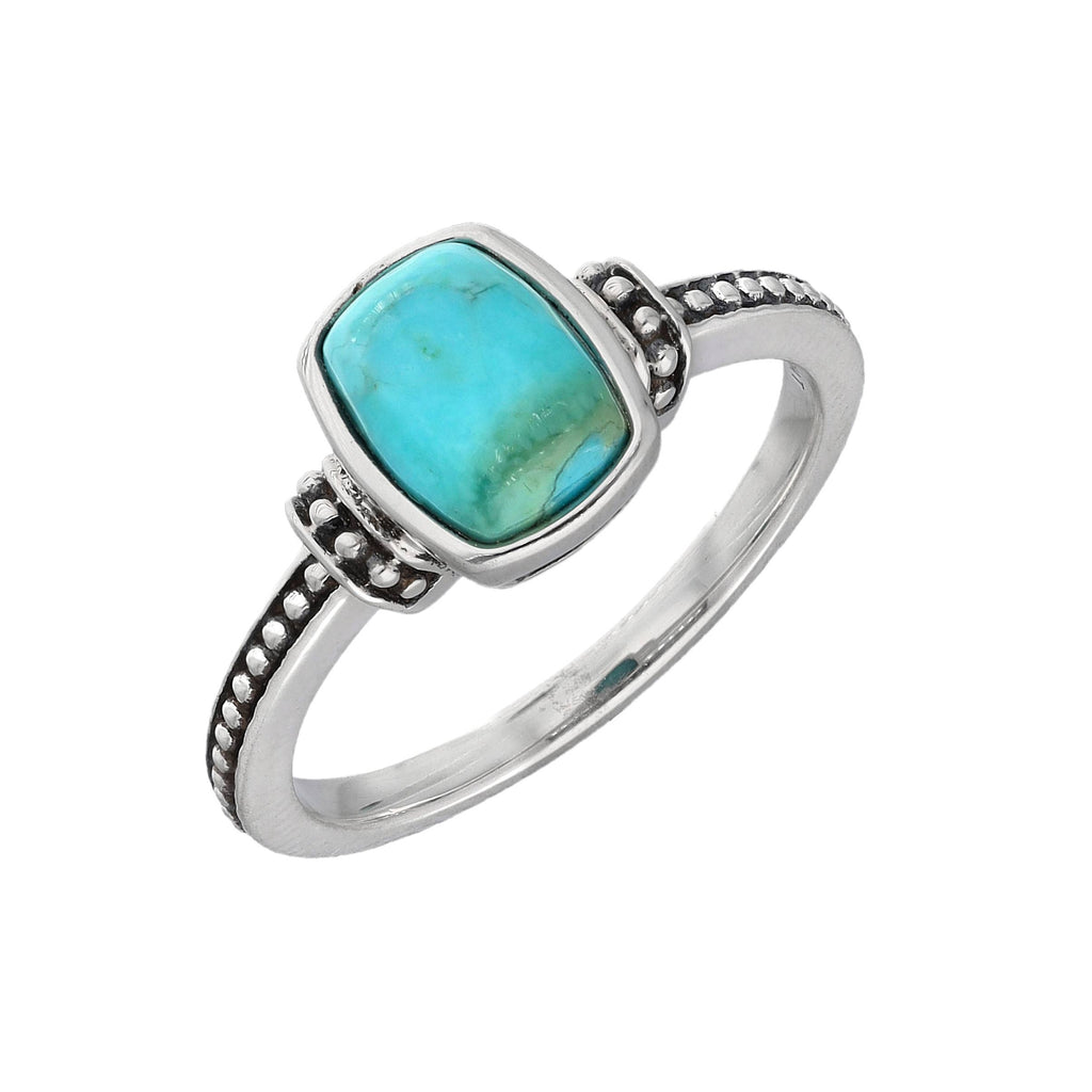 Tiramisu- Sterling Silver Mohave Turquoise Solitaire Ring