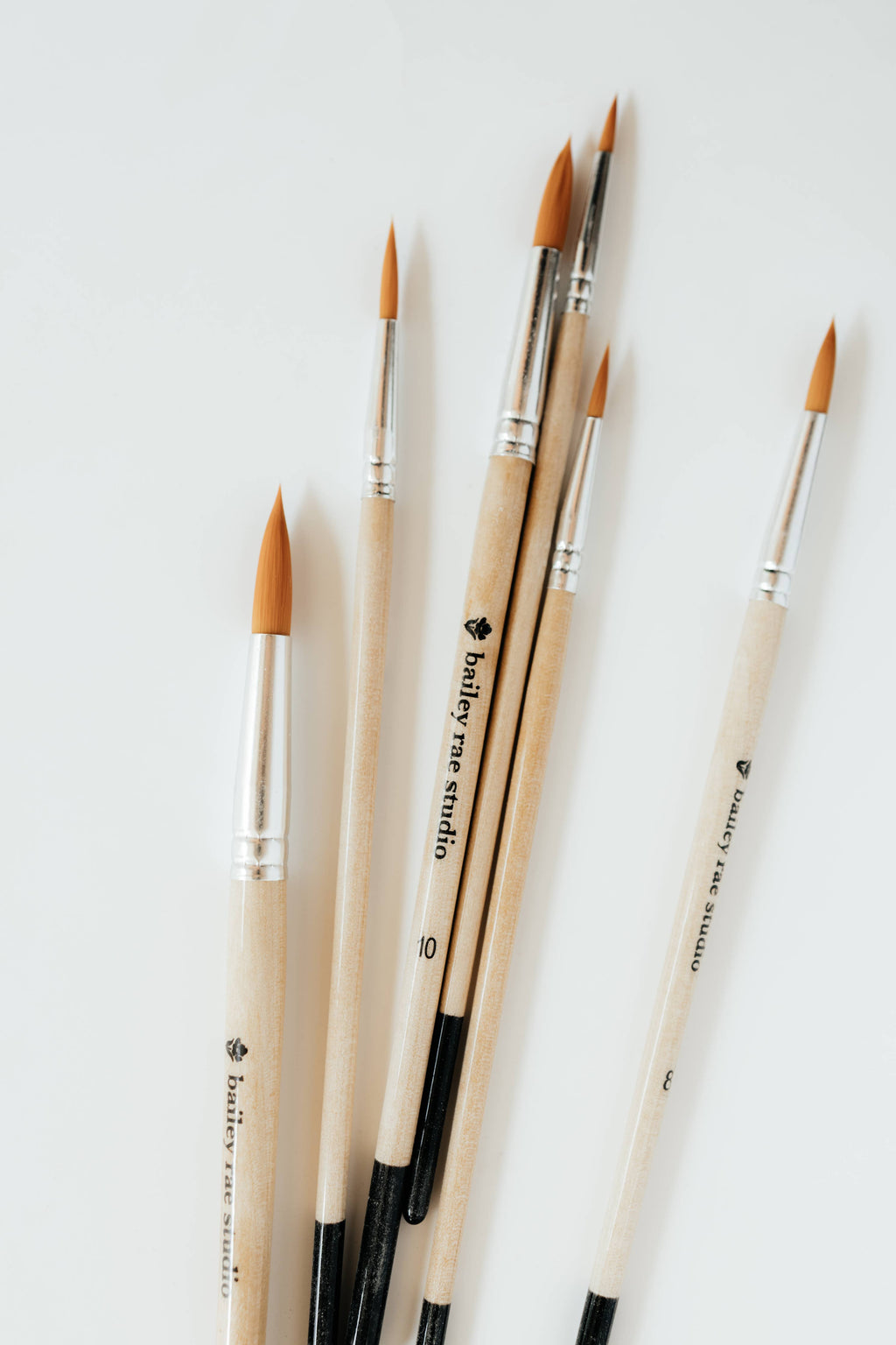 Bailey Rae Studio- Round Tip Watercolor Brush Set -- 6 piece