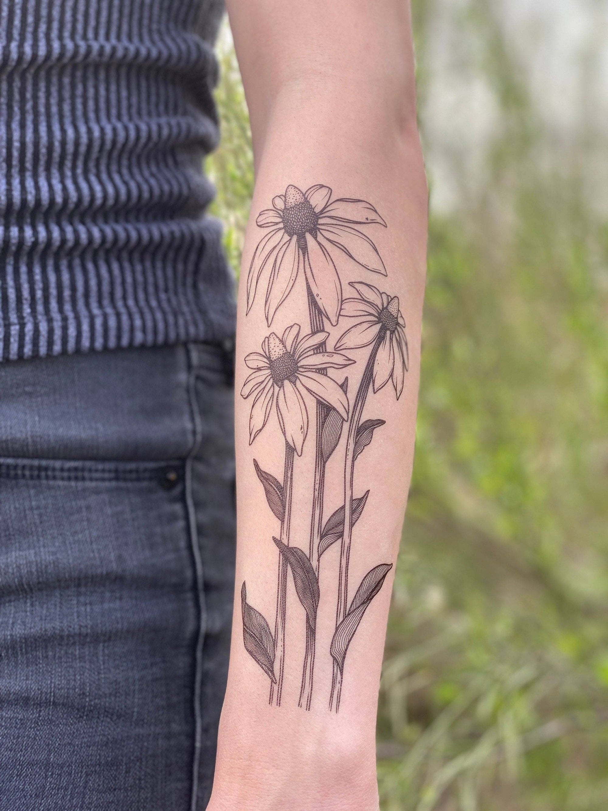 NatureTats - Coneflower Temporary Tattoo