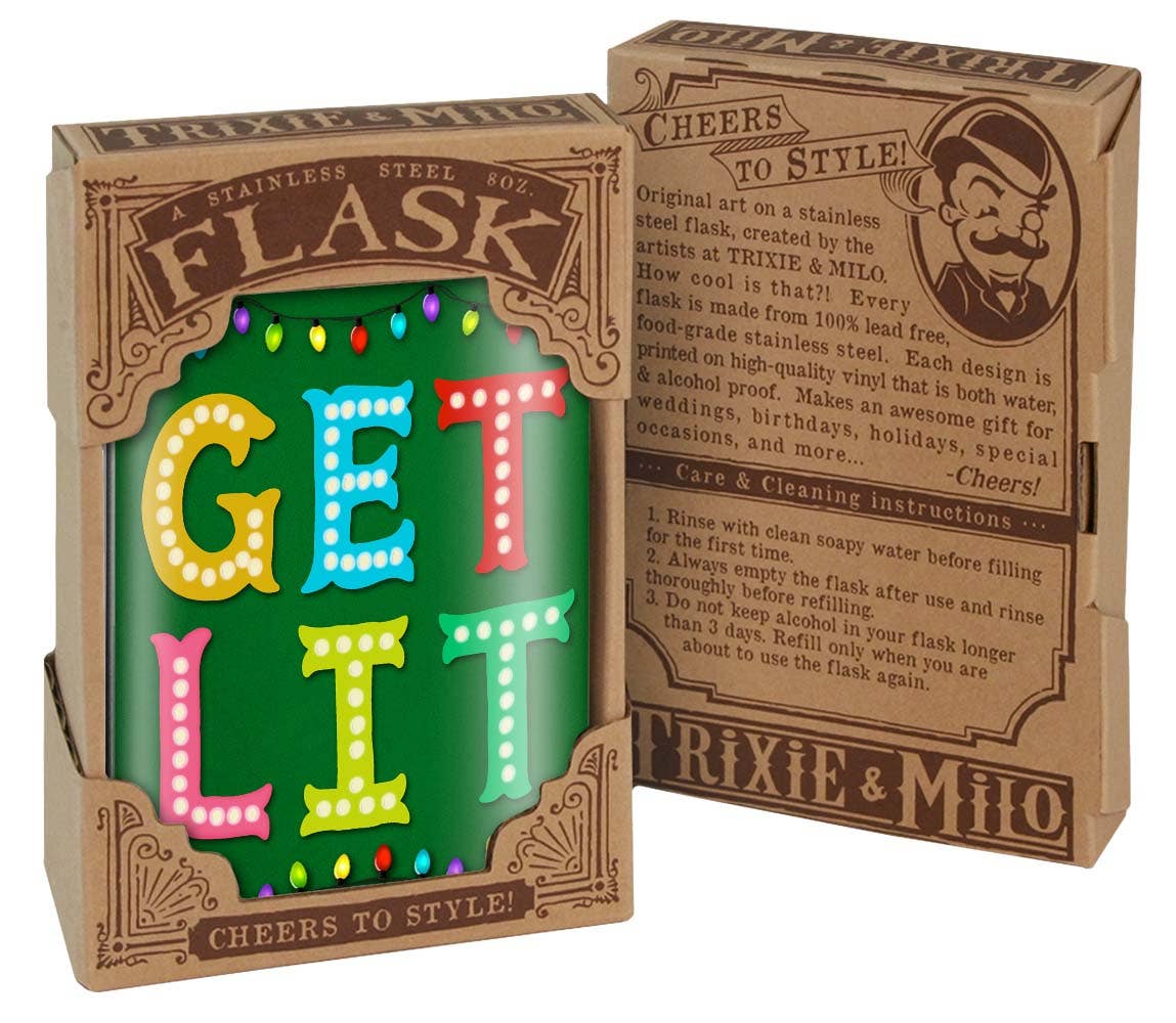 Lucky Jack- Flask - Get Lit, Christmas