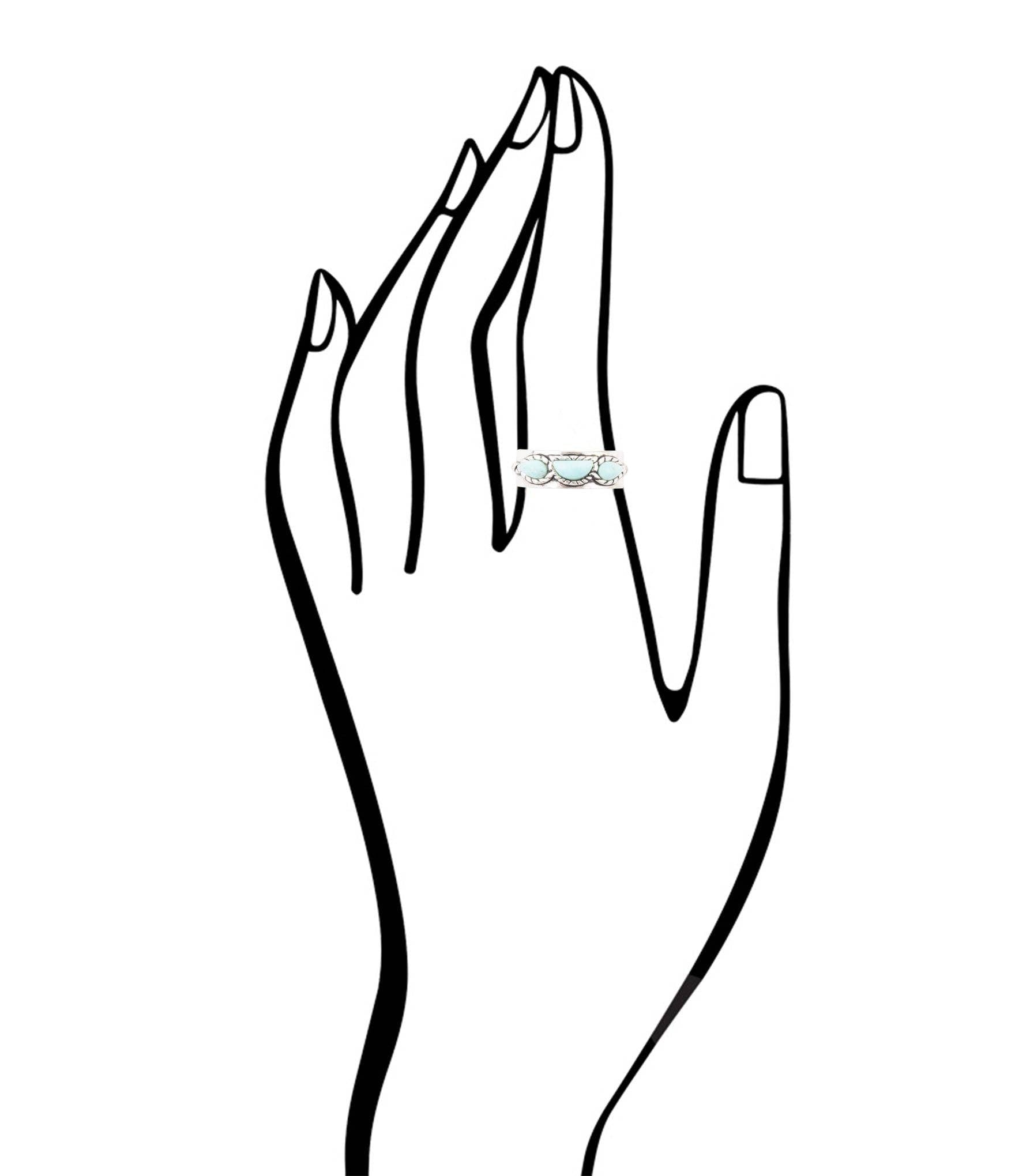 Barse Jewelry- Triple Stone Simplicity Turquoise and Sterling Silver Ring