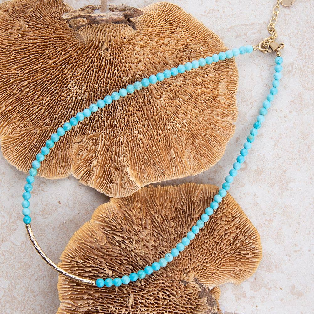 Barse Jewelry- Little Bit Round Blue Turquoise Necklace