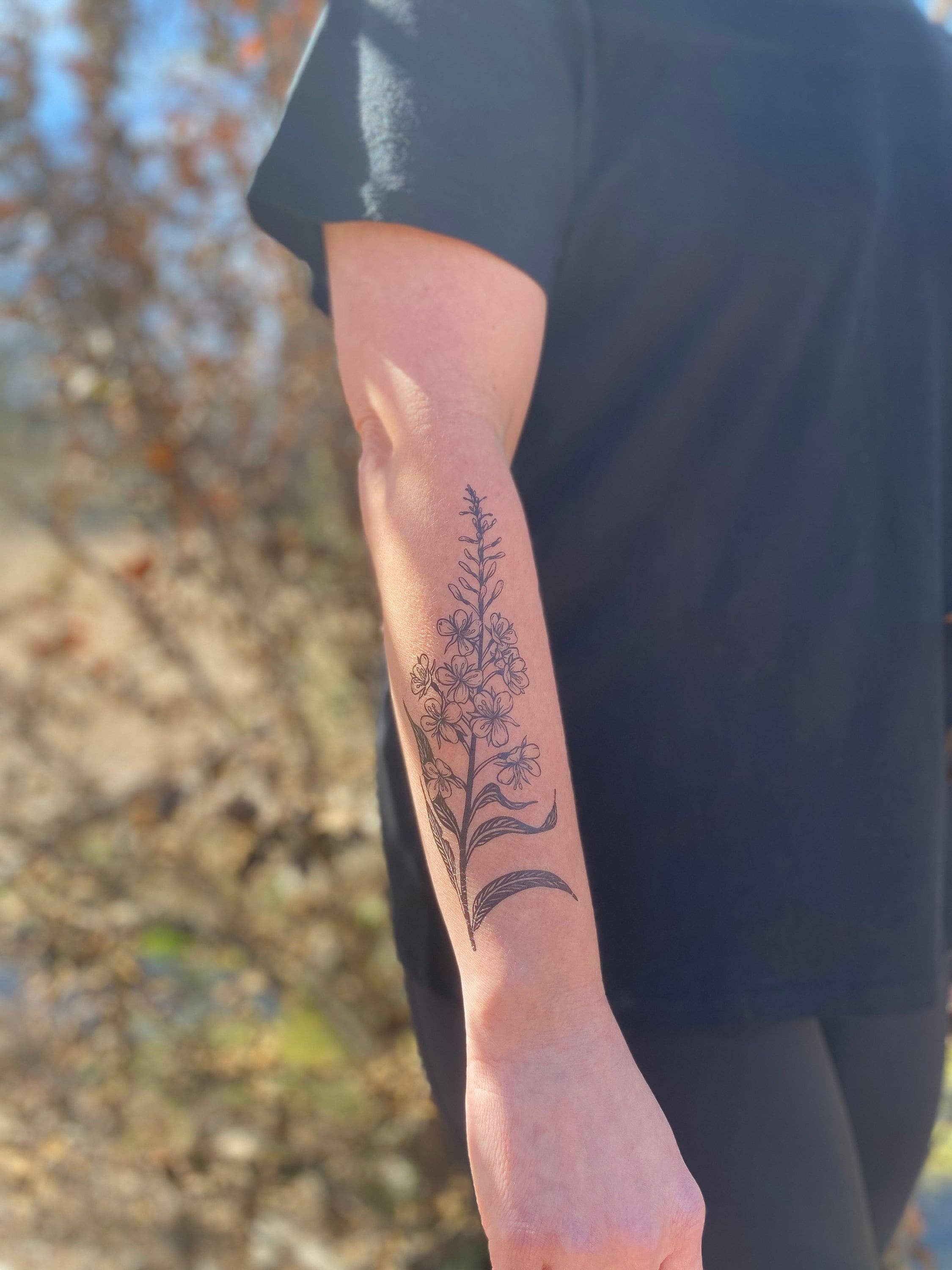 NatureTats - Fireweed Flower Temporary Tattoo