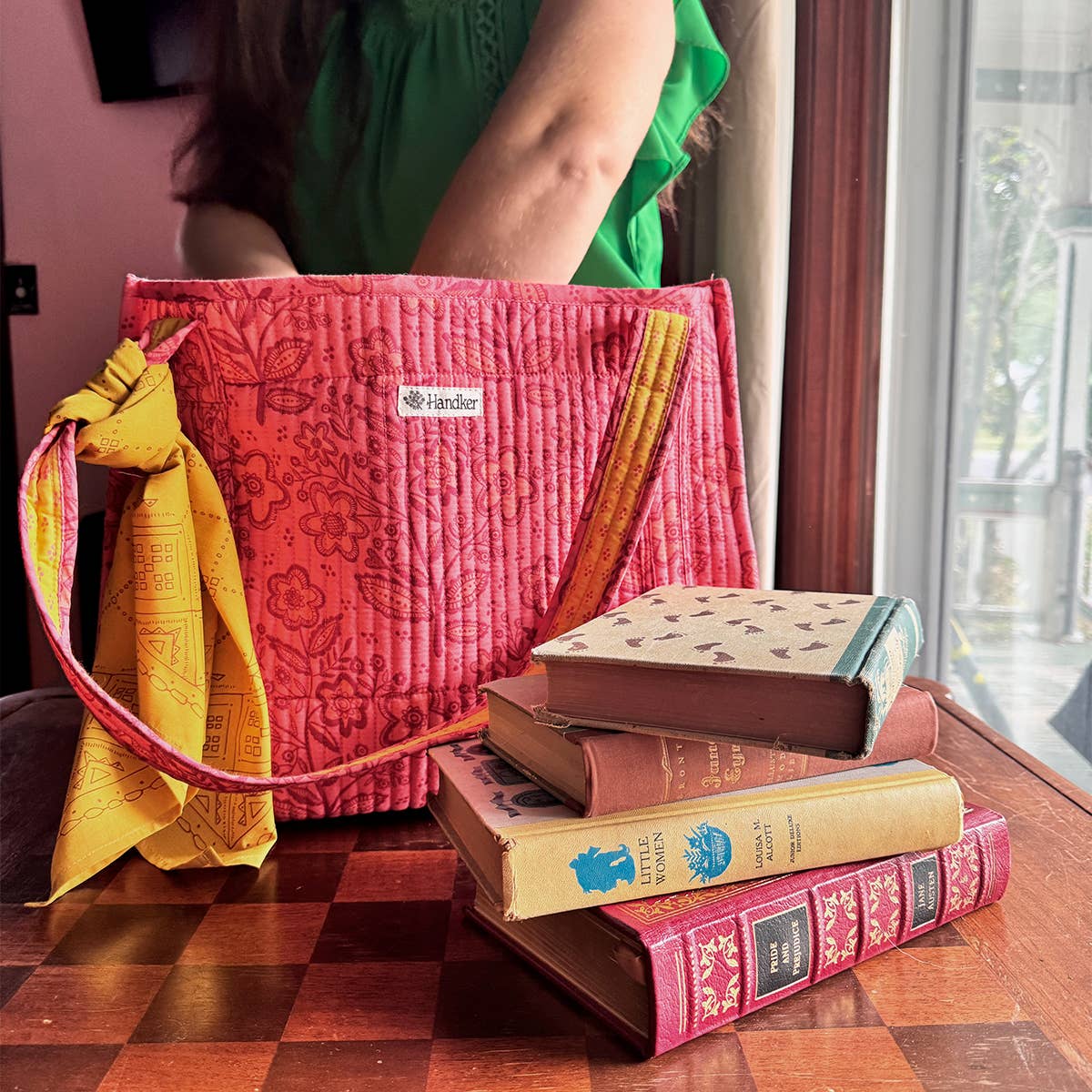 Handker- Lacey Quilted Tote