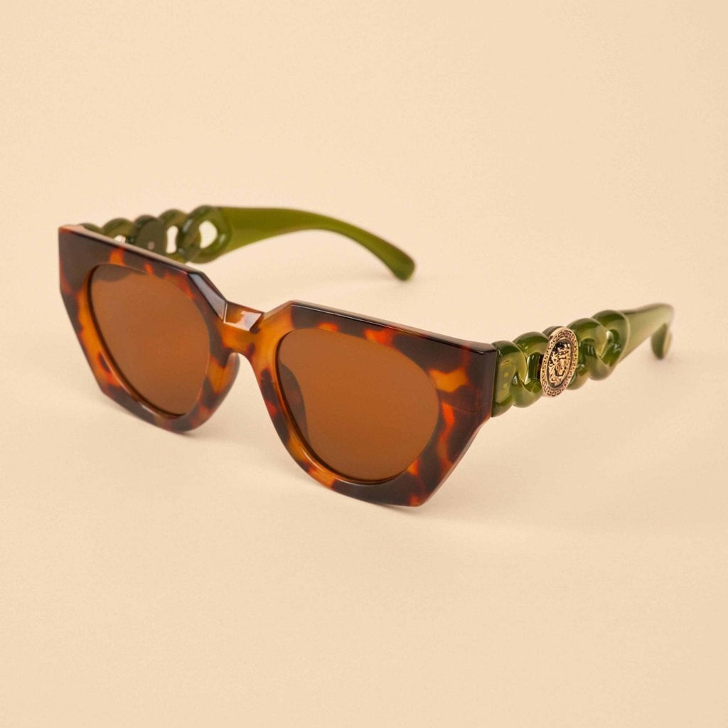 Powder- Luxe Zelia Sunglasses - Tortoiseshell/Olive