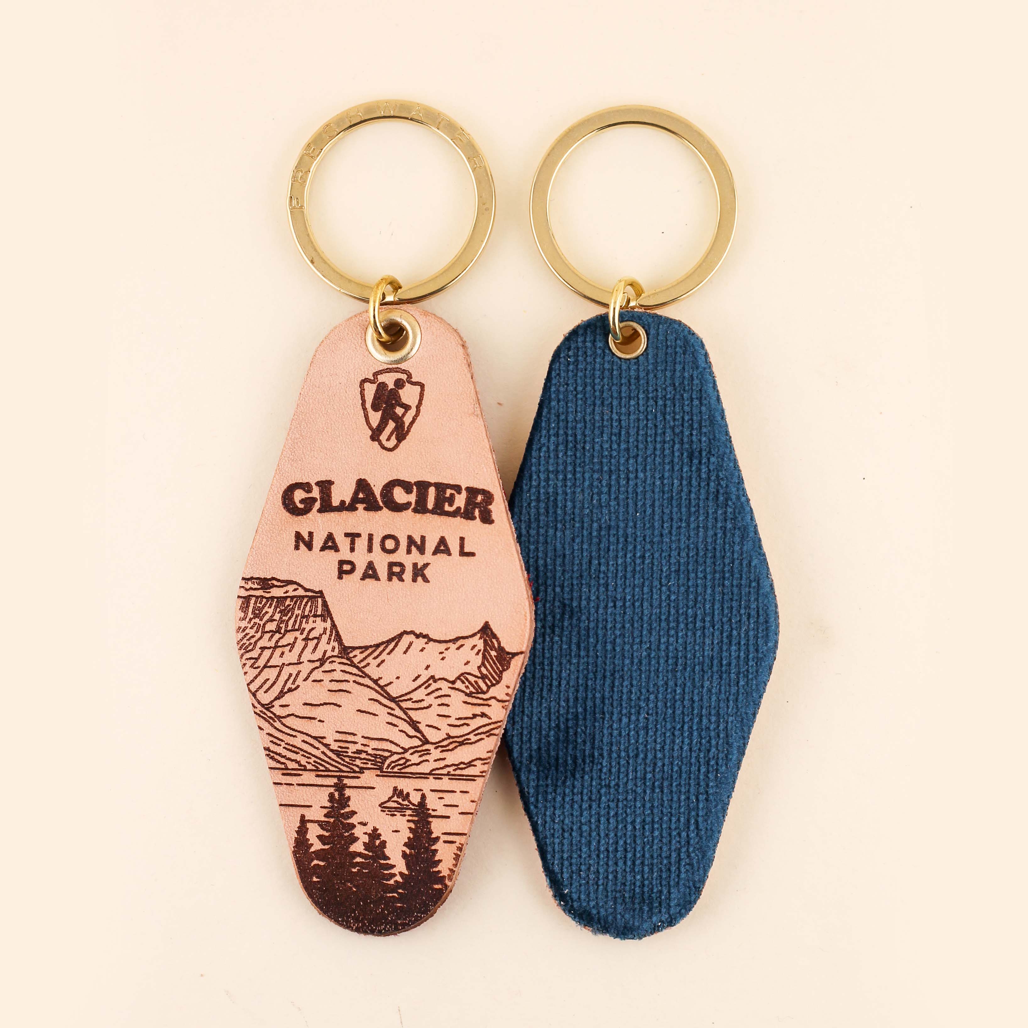 Freshwater Curated Goods- National Park Hotel Leather Keychain