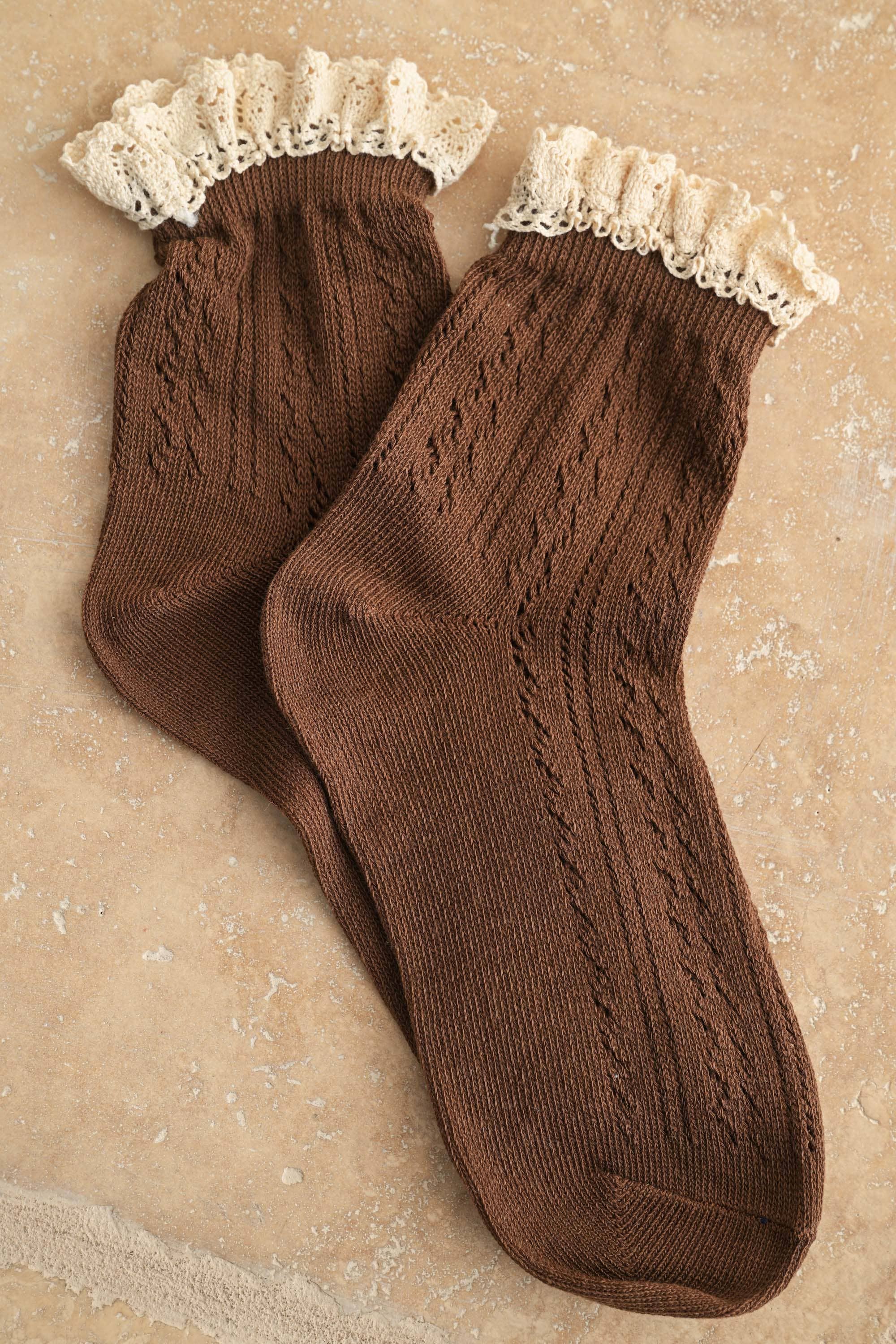 MIOU MUSE- Socks with Crochet Trim