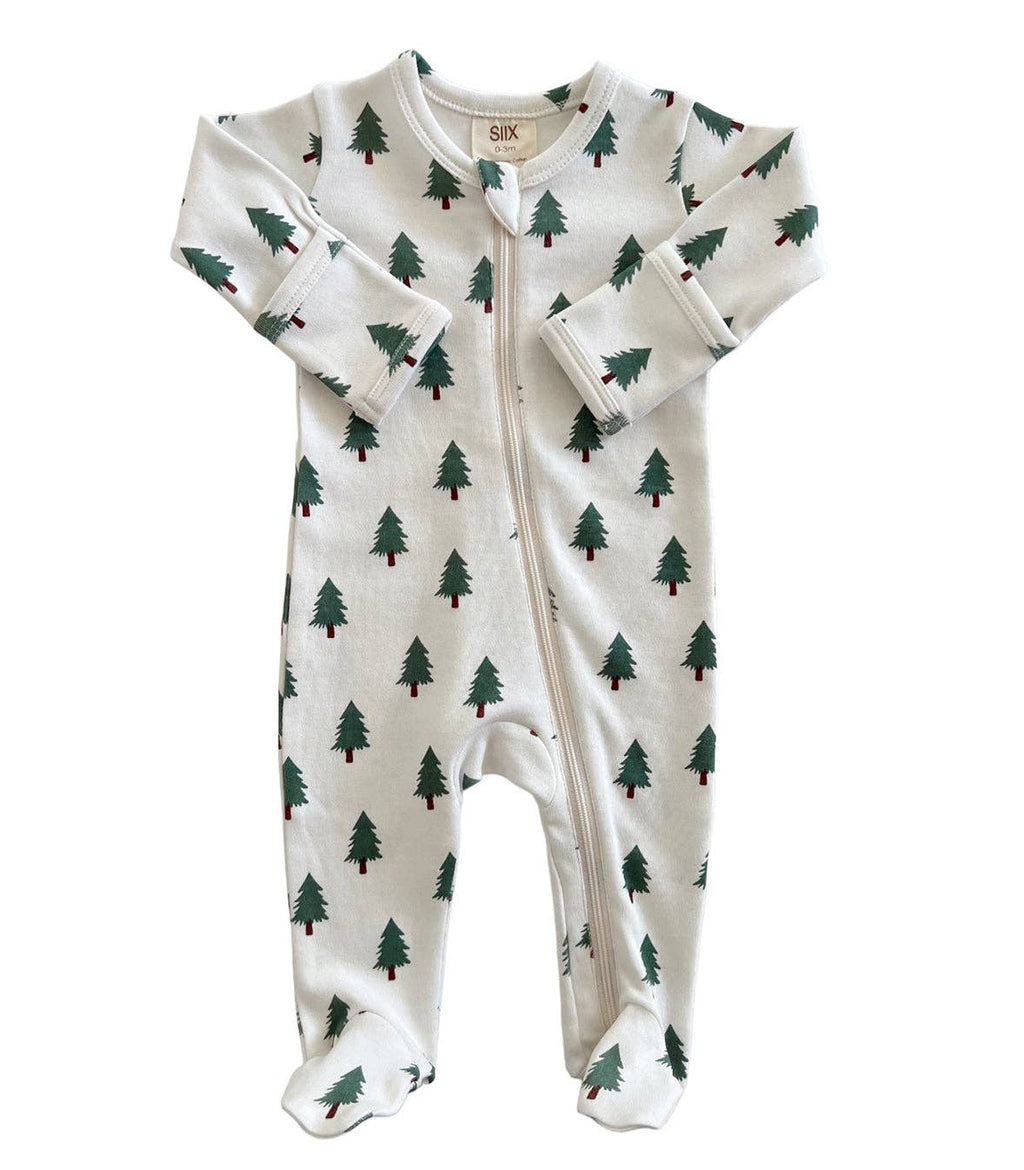 SIIX Collection- Trees / Organic Zip Footie