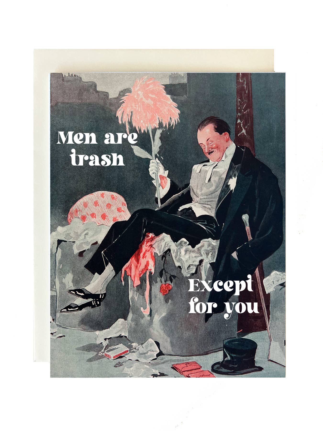 The Twentieth- Men Are Trash Except for You Art Deco Card