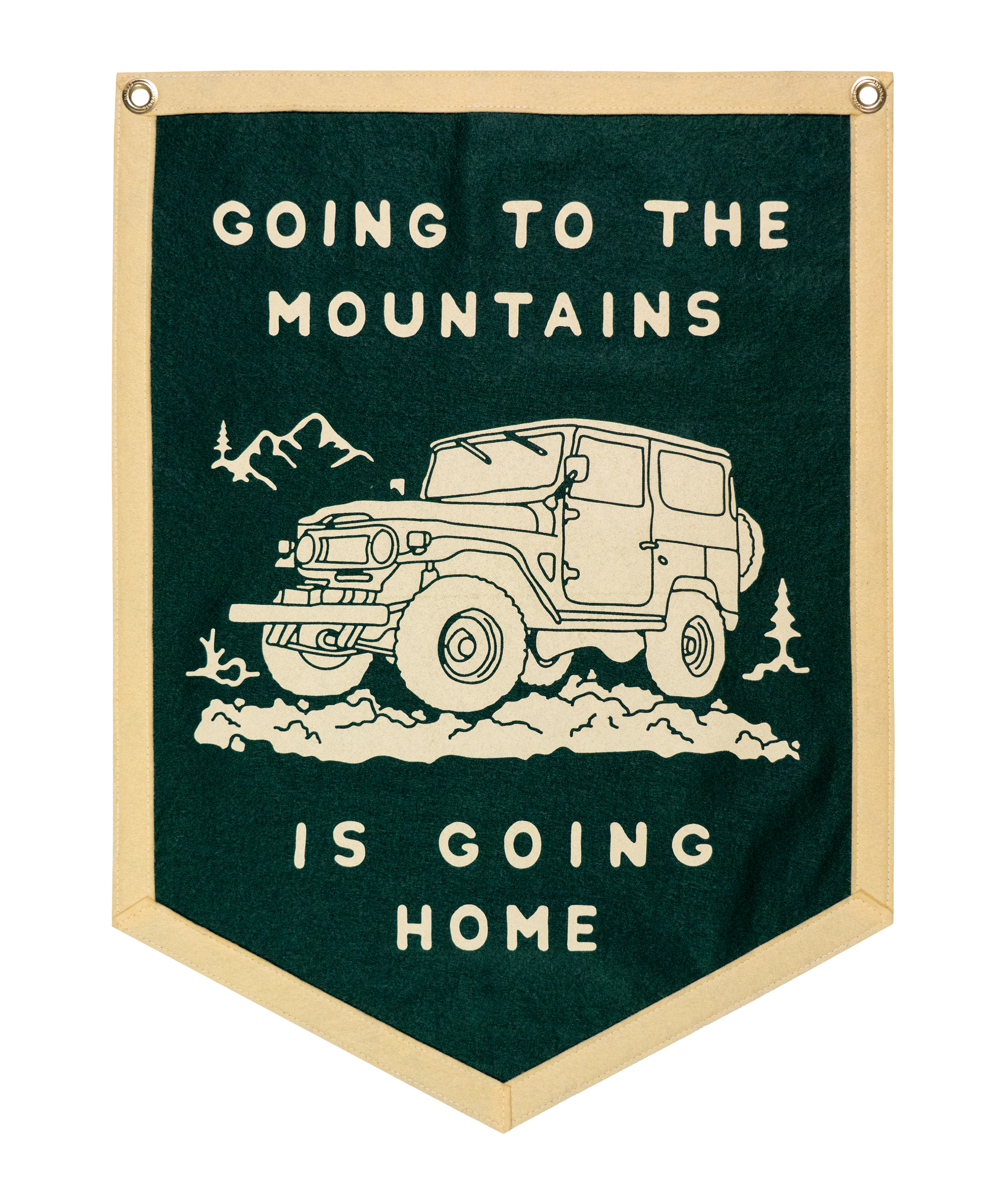 Oxford Pennant- Going to the Mountains is Going Home Camp Flag