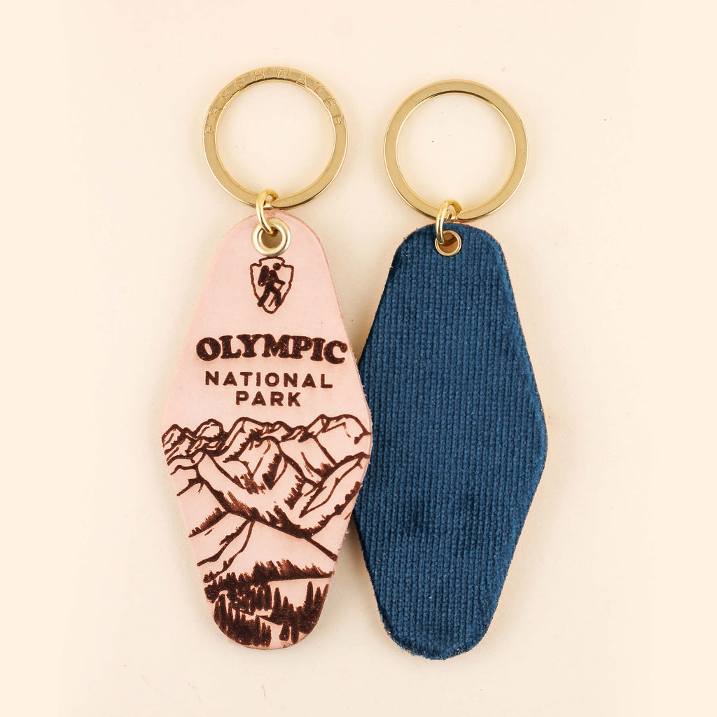 Freshwater Curated Goods- National Park Hotel Leather Keychain
