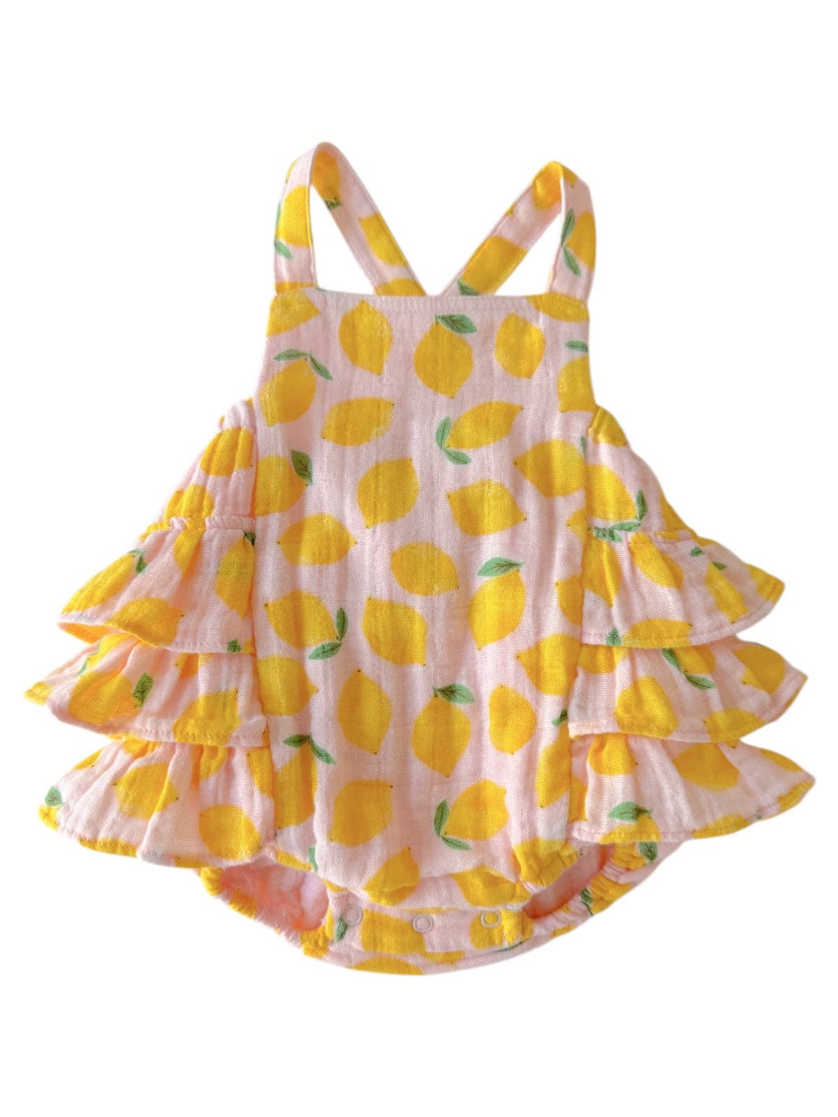 SIIX Collection- Lemon Sorbet / Muslin Ruffle Sunsuit