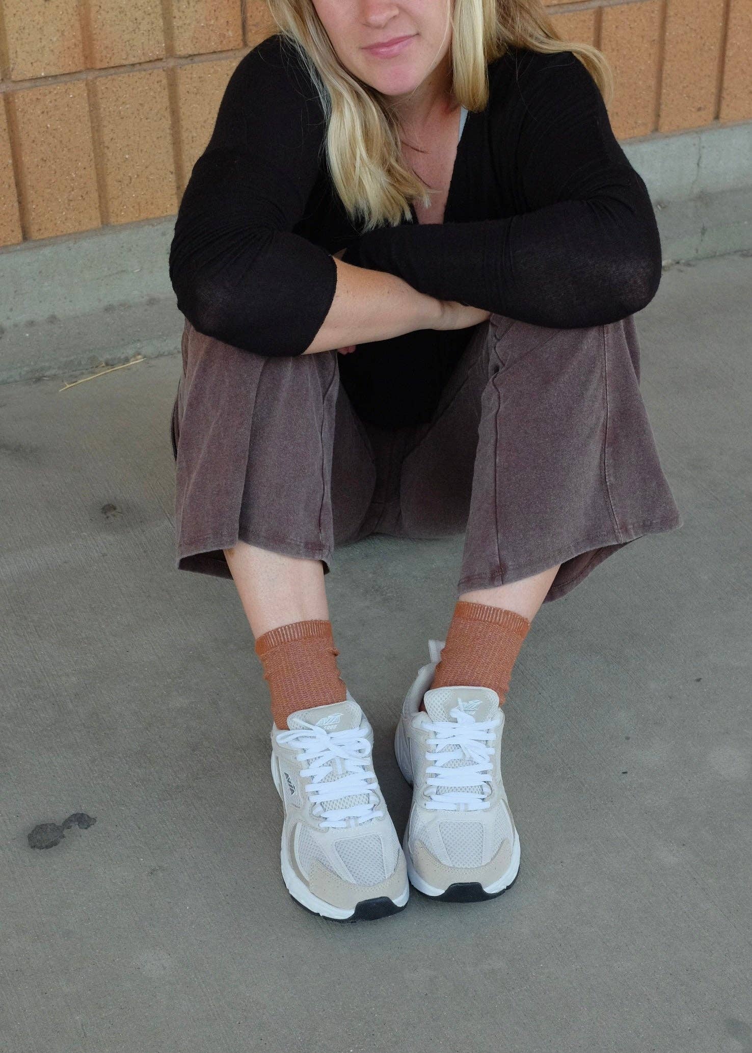 First Summer- Cozy Waffle-Knit Fall Crew Socks