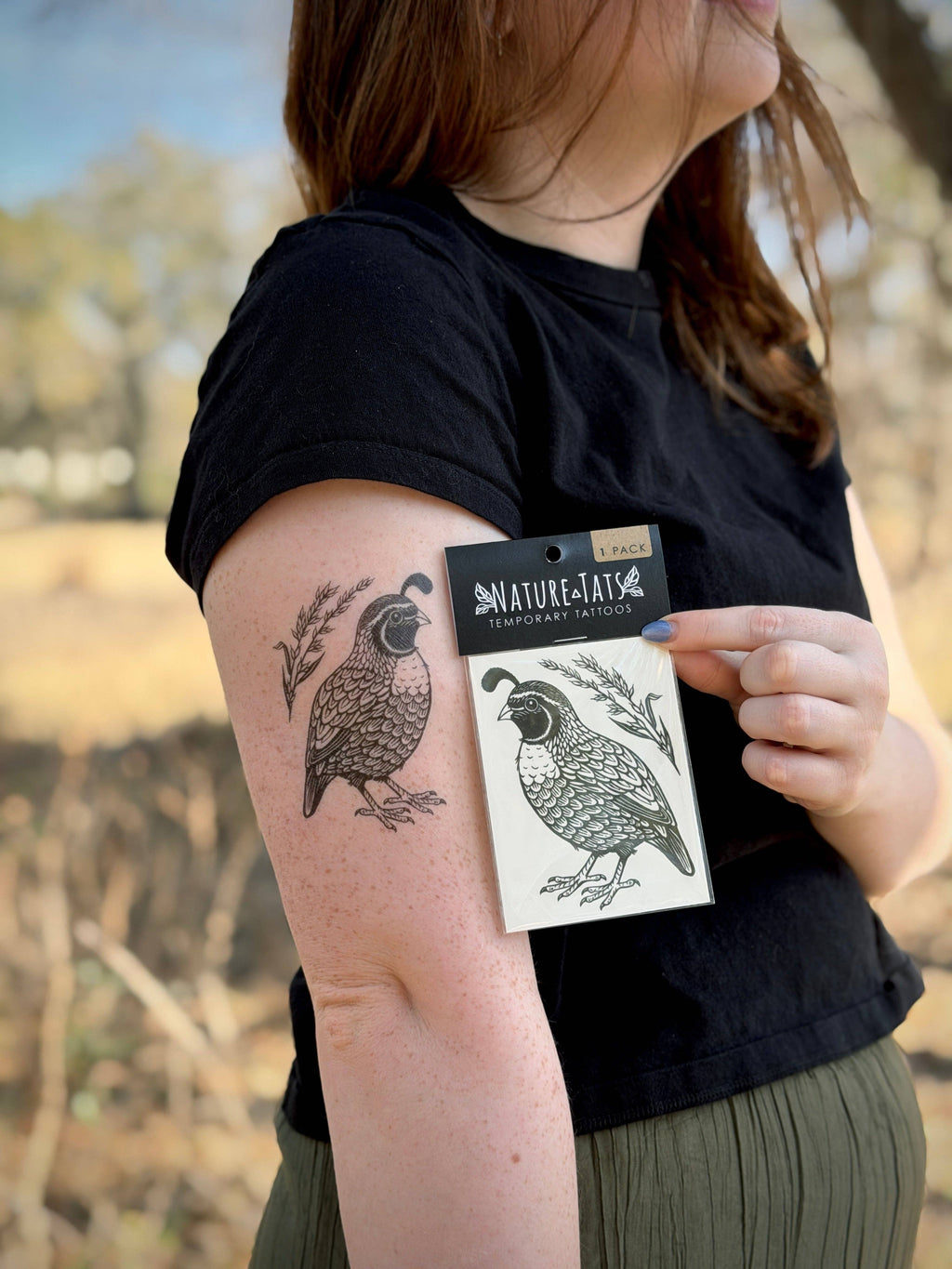 NatureTats- Quail Temporary Tattoo