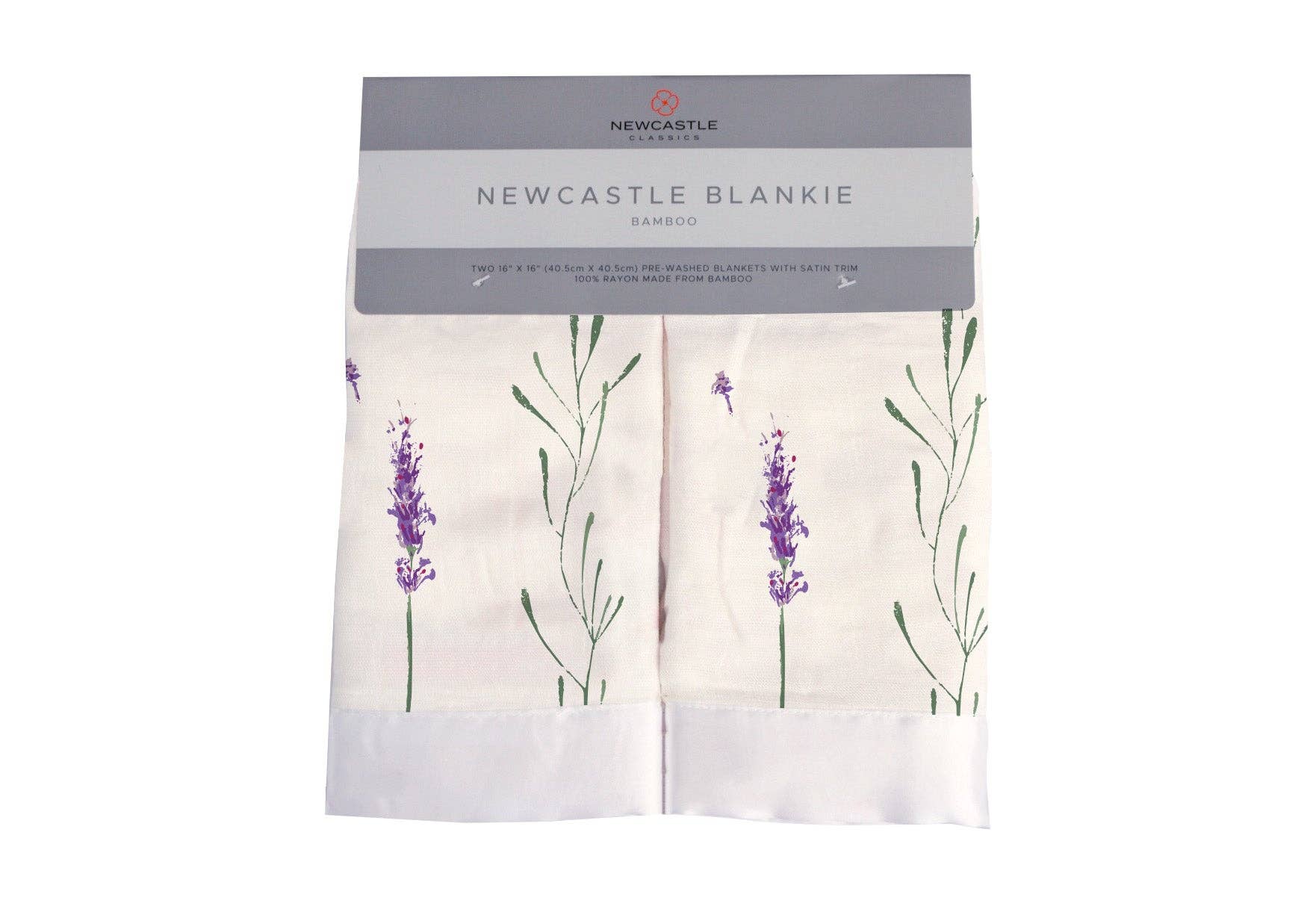 Newcastle Classics- Lavender Stems Bamboo Muslin Security Baby Blankie