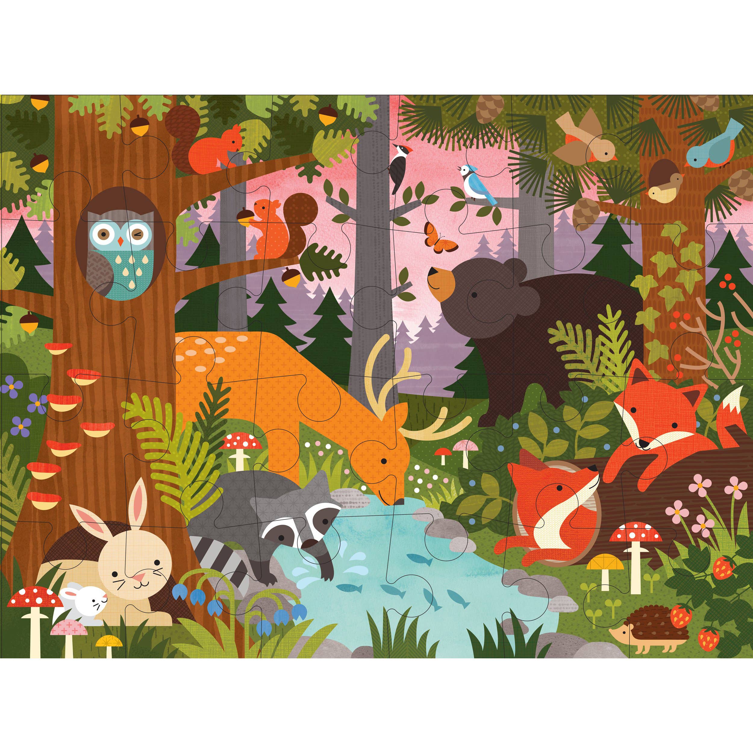 Chronicle Books- Enchanted Woodland 24-Piece Floor Puzzle