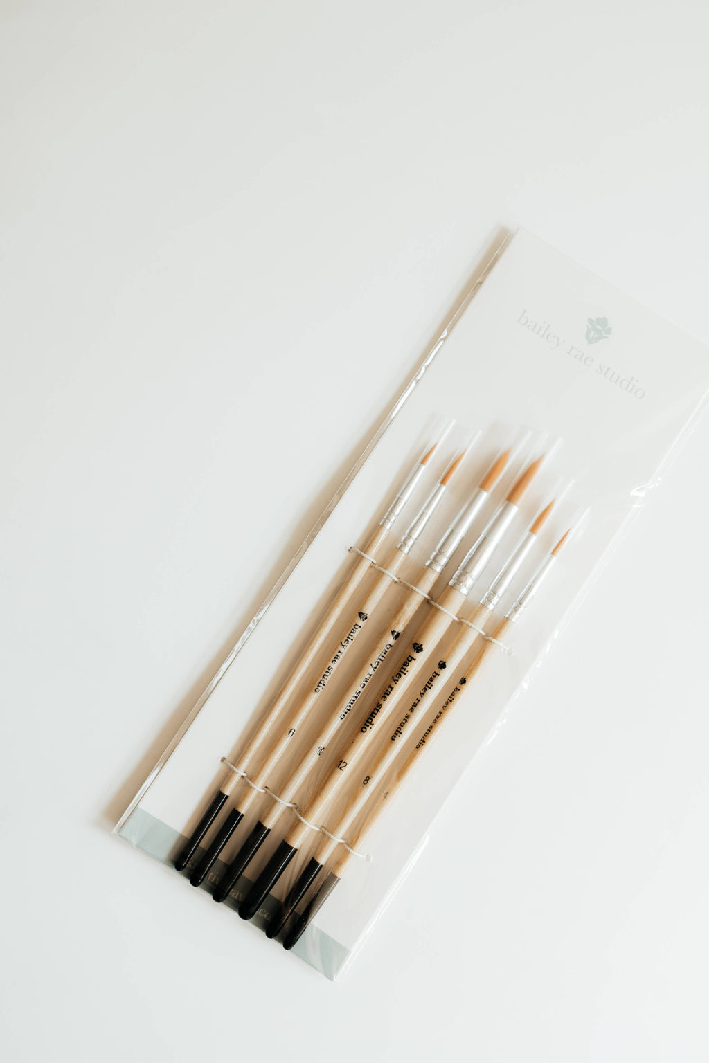 Bailey Rae Studio- Round Tip Watercolor Brush Set -- 6 piece