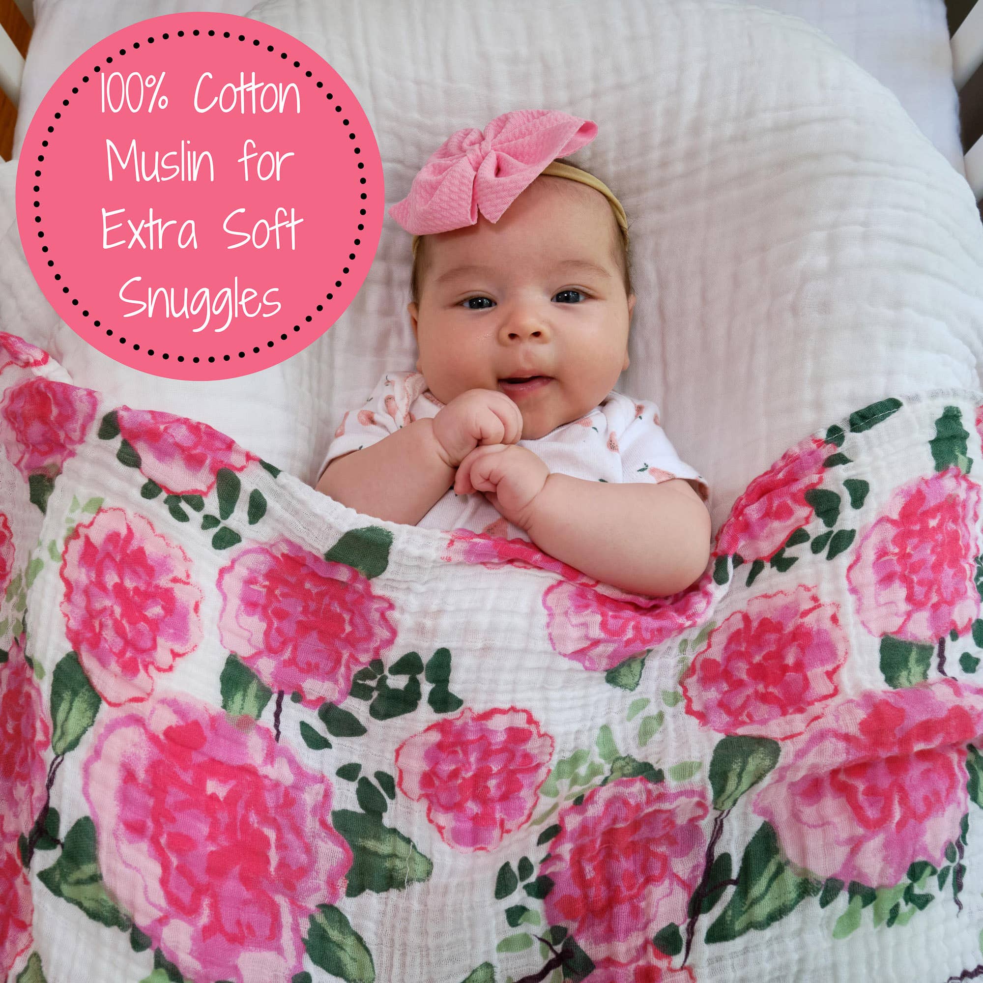 LollyBanks- Live Life in Full Bloom Baby Muslin Swaddle Blanket
