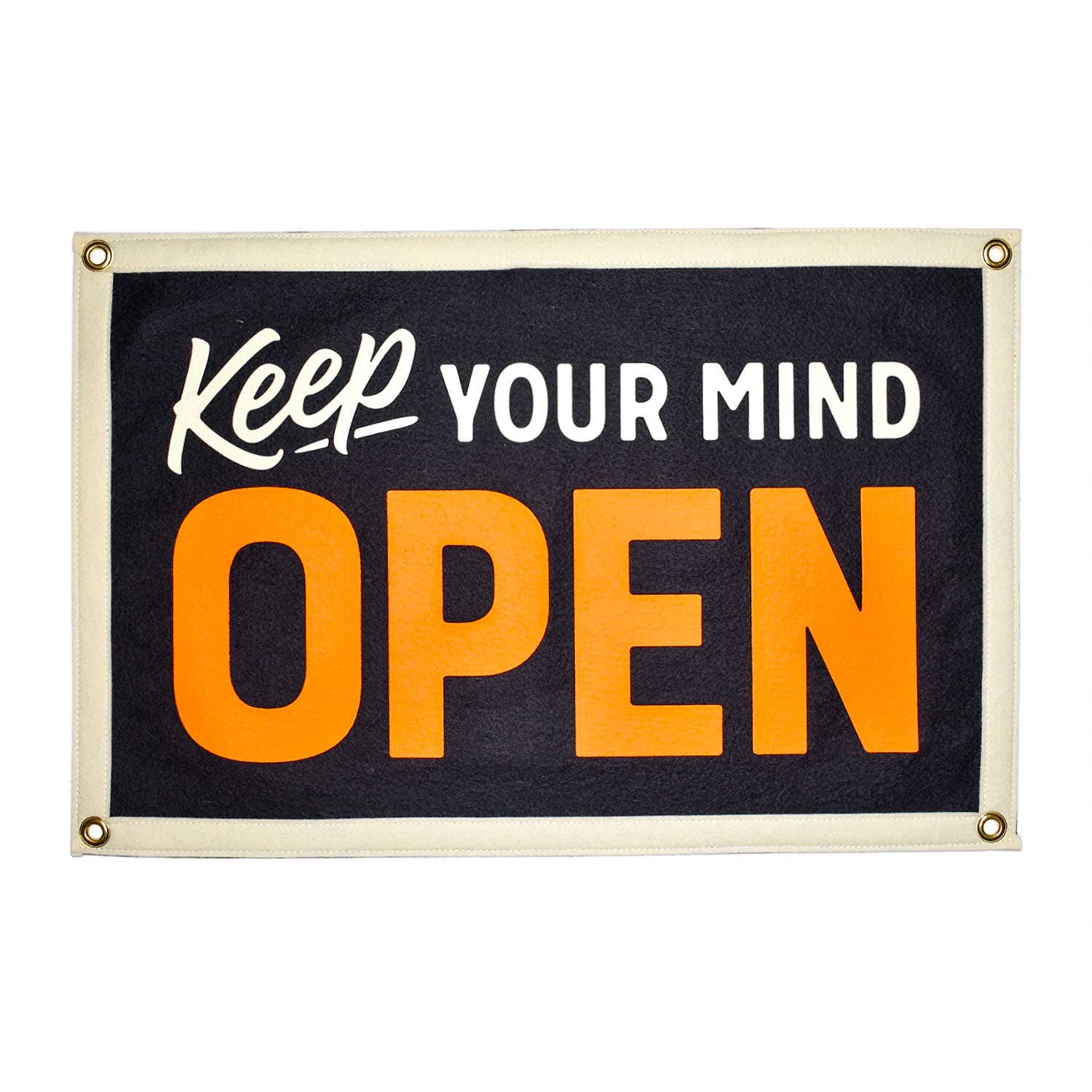Oxford Pennant- Keep Your Mind Open Camp Flag