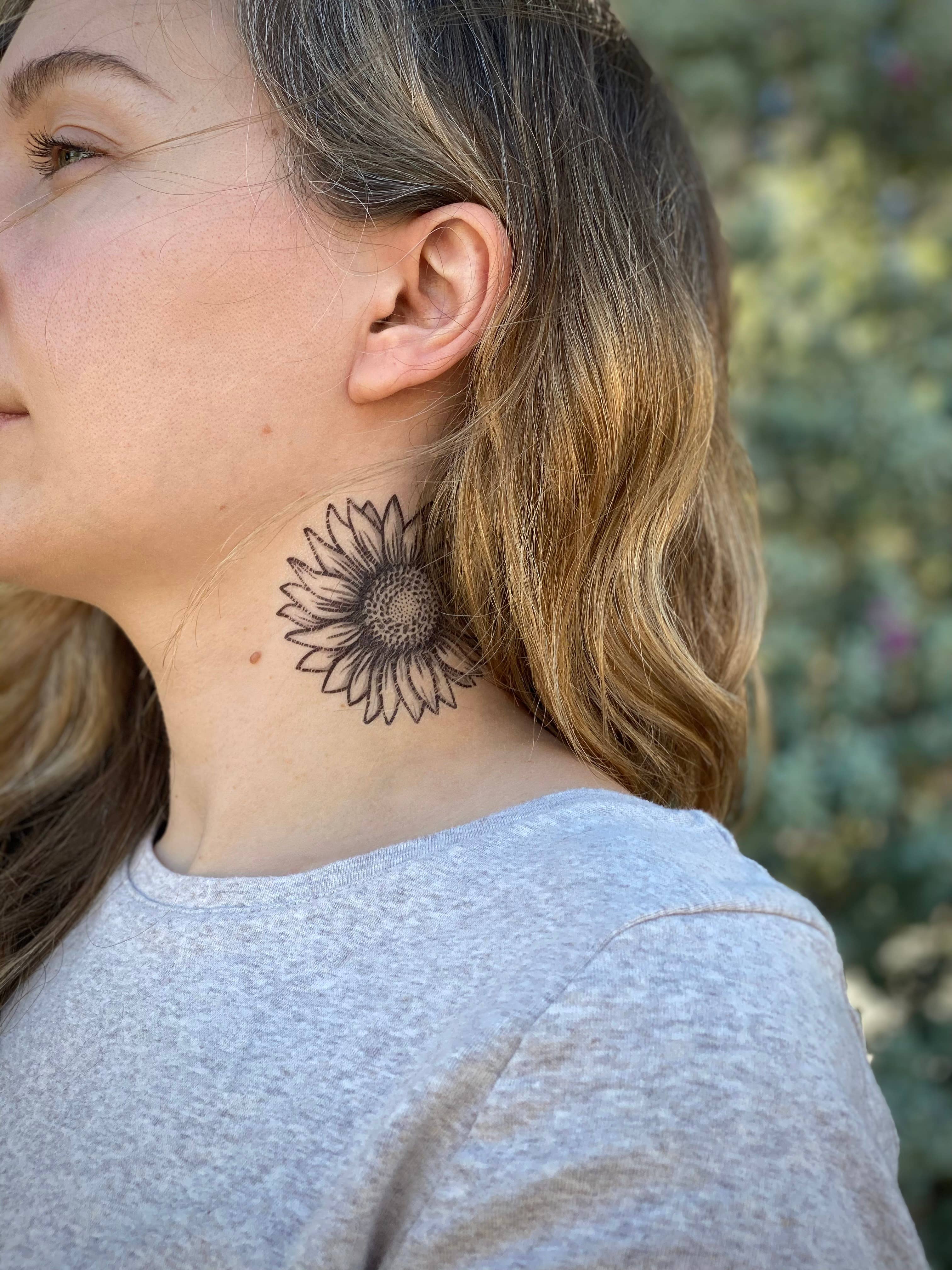 NatureTats- Sunflower Temporary Tattoo