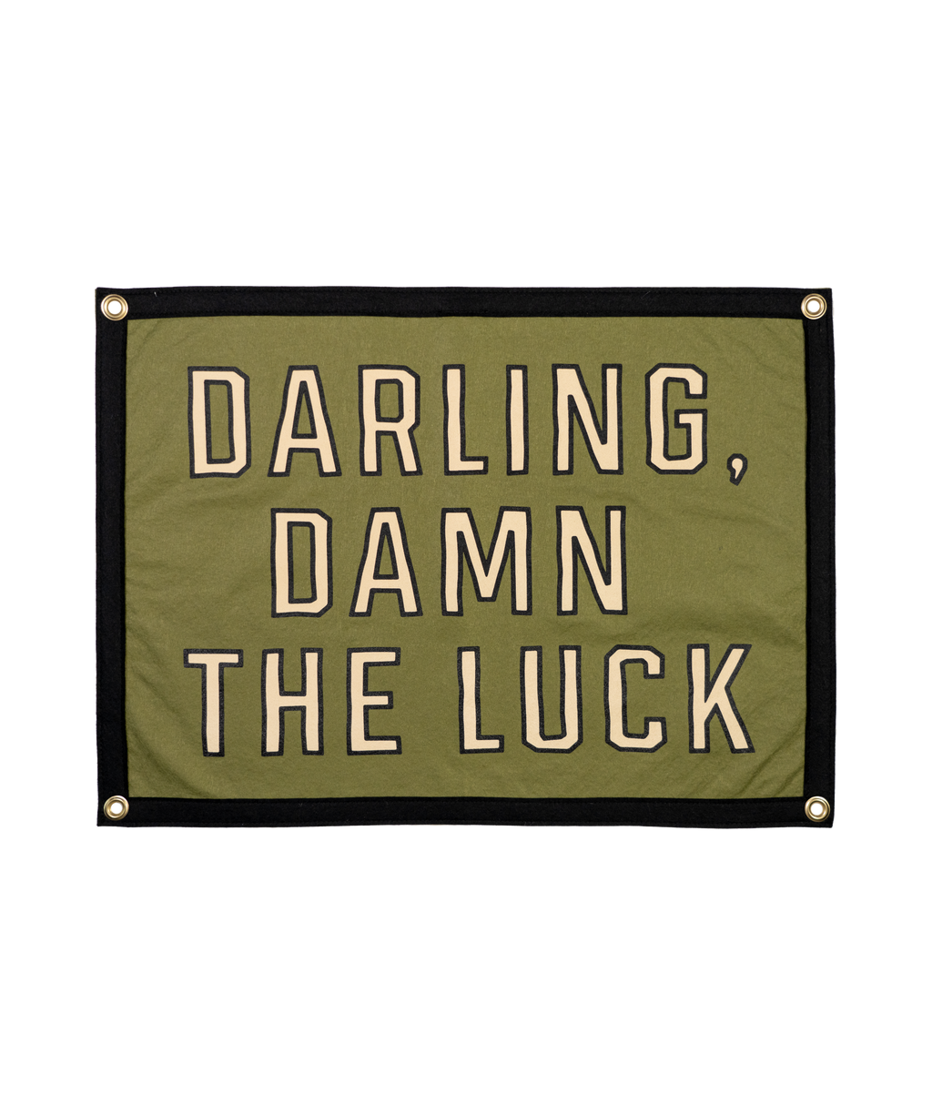 Oxford Pennant- Darling, Damn The Luck Camp Flag • John Moreland x Oxford Pennant