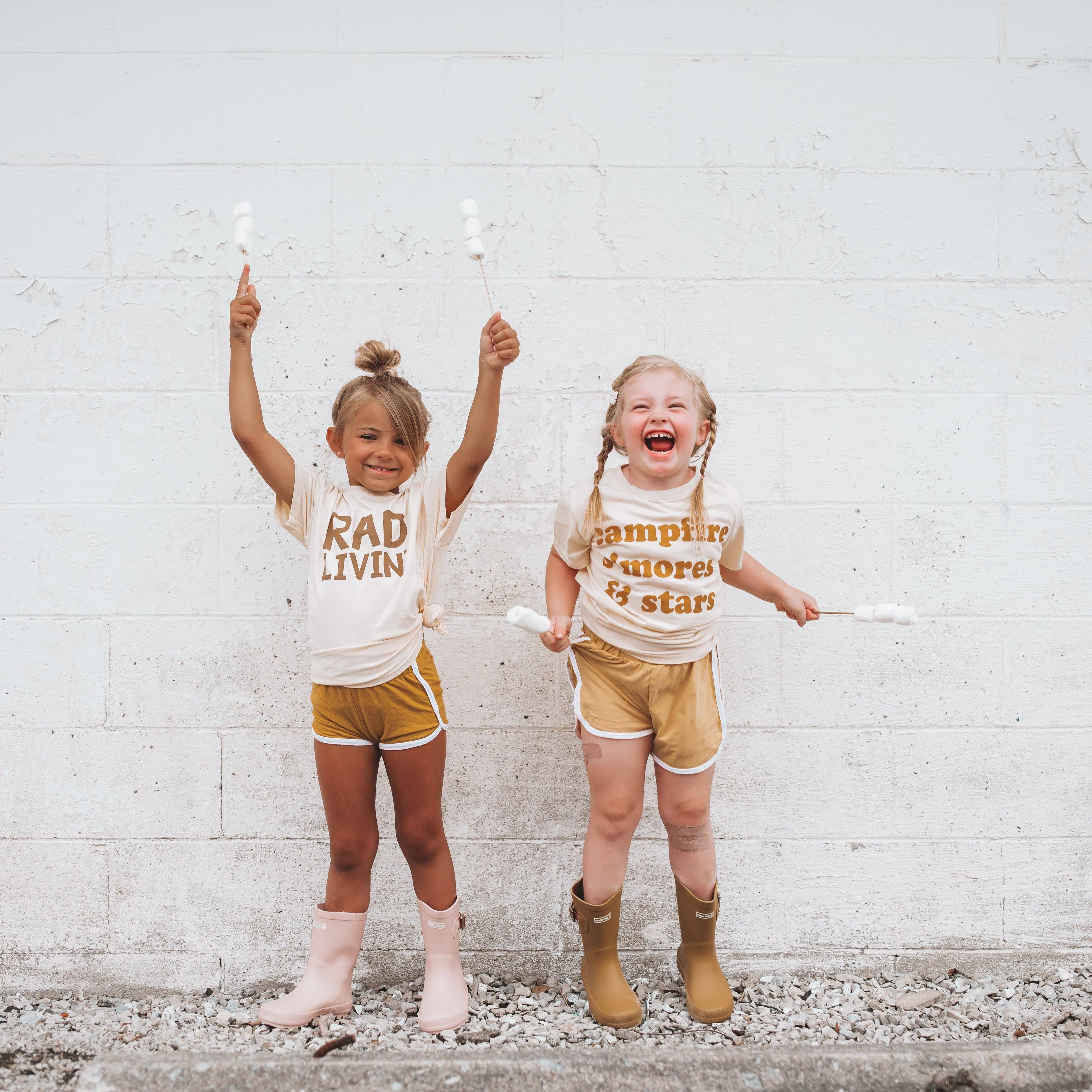 Minimalist Folk Co.- Rad Livin'  in caramel   | Kids Tee