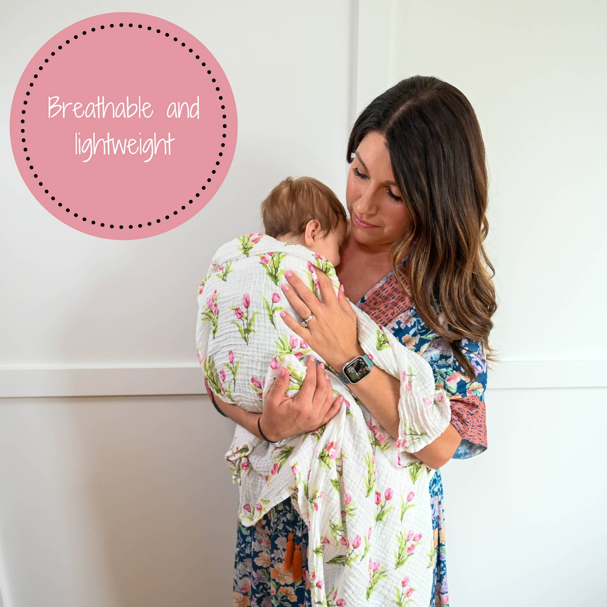 LollyBanks- Tulip Garden Baby Muslin Swaddle Blanket