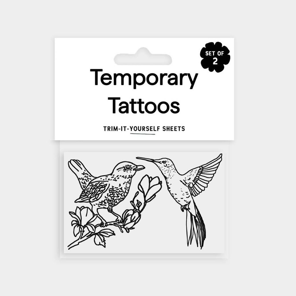 Saint Tattoos- Blackbird and Hummingbird Temporary Tattoos