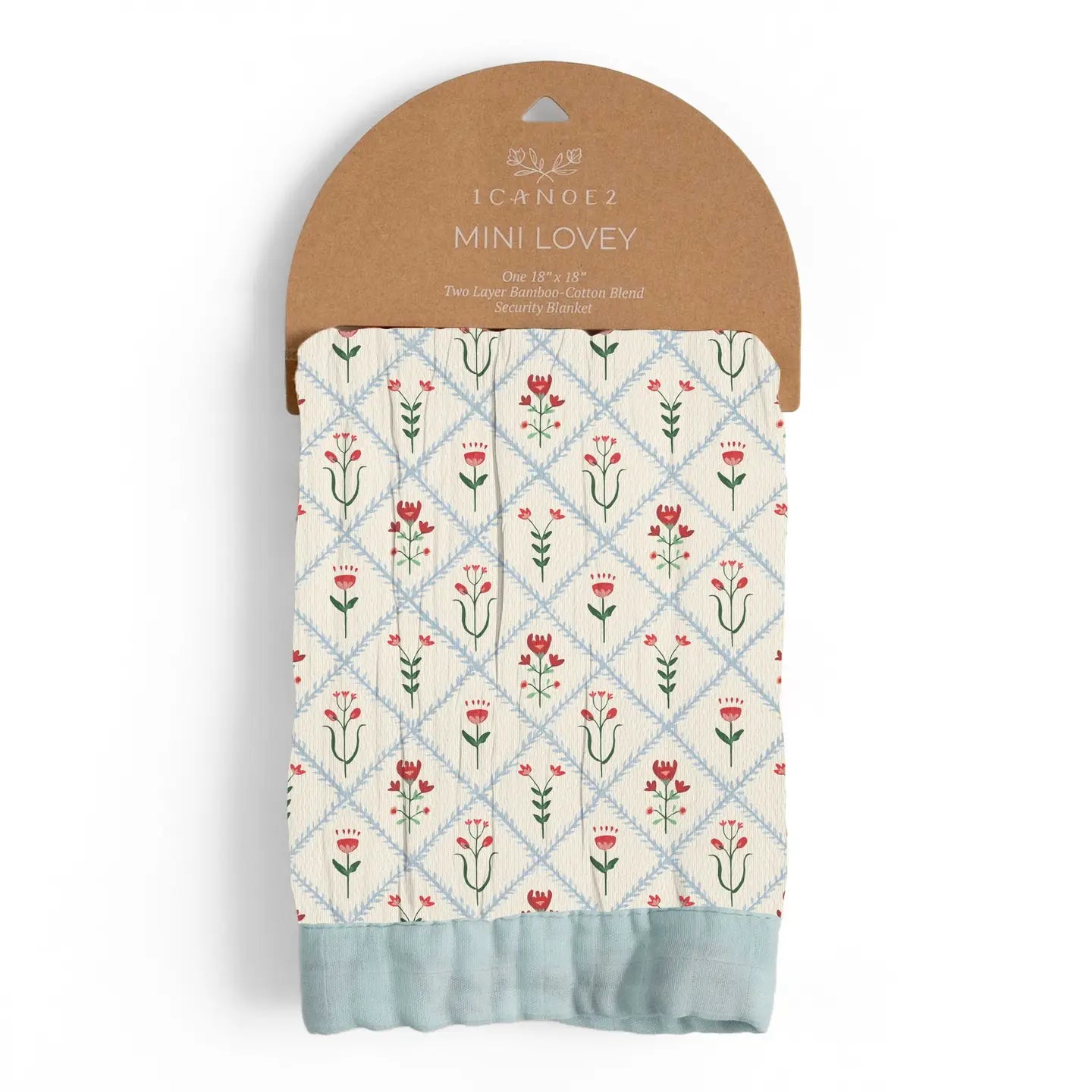 1canoe2- Scandinavian Folk Floral Diamond Baby Lovey Muslin Blanket