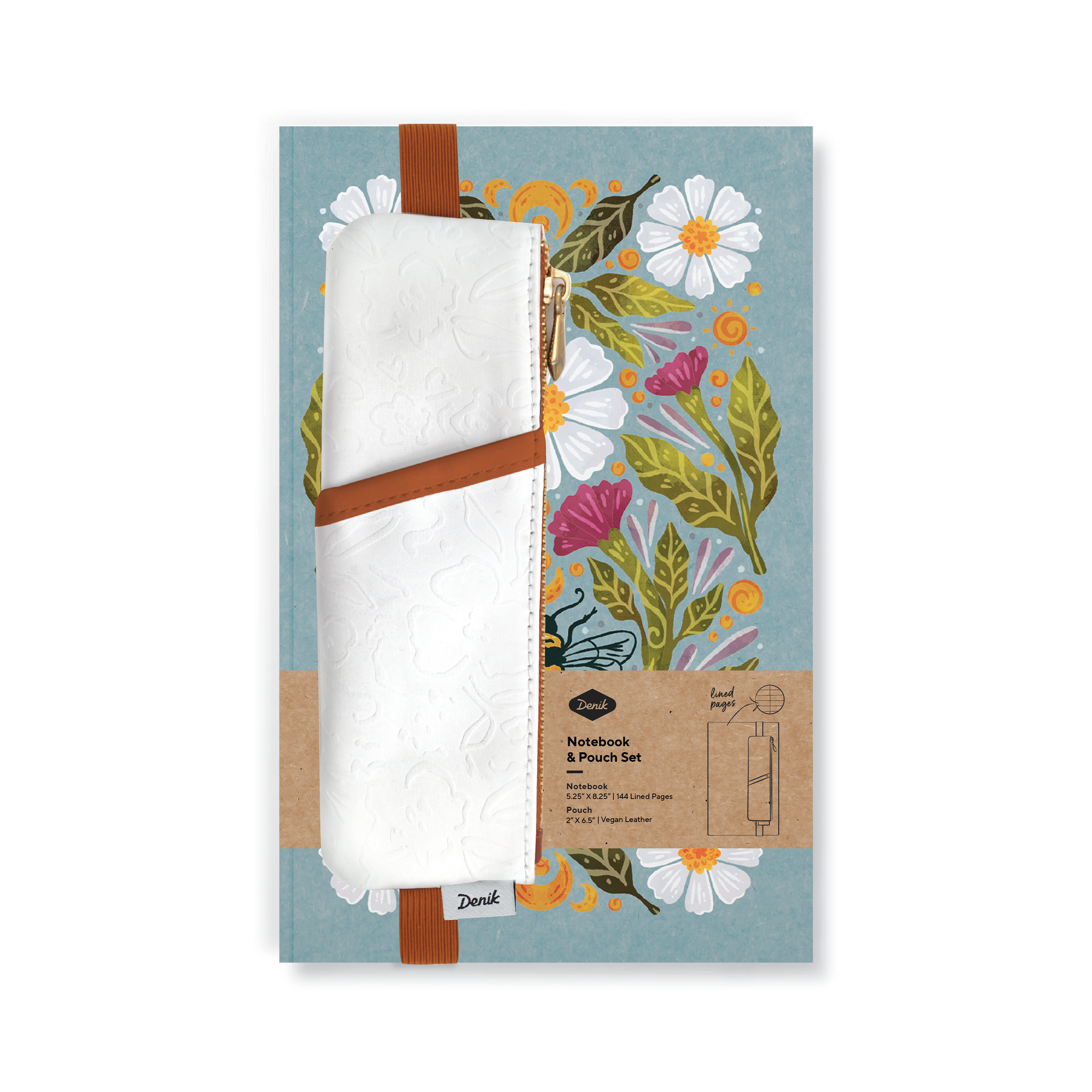 Denik- Honeybee Tea Layflat Notebook & Pouch Set
