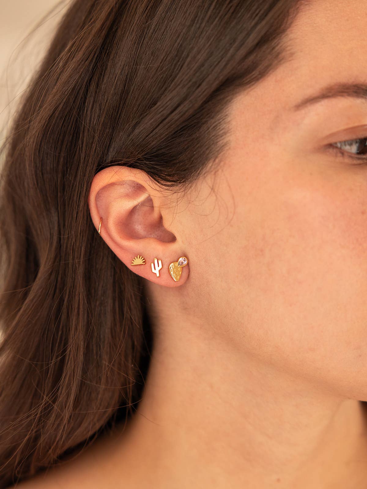 Land of Salt- Yucca Plant Stud Earrings in Gold