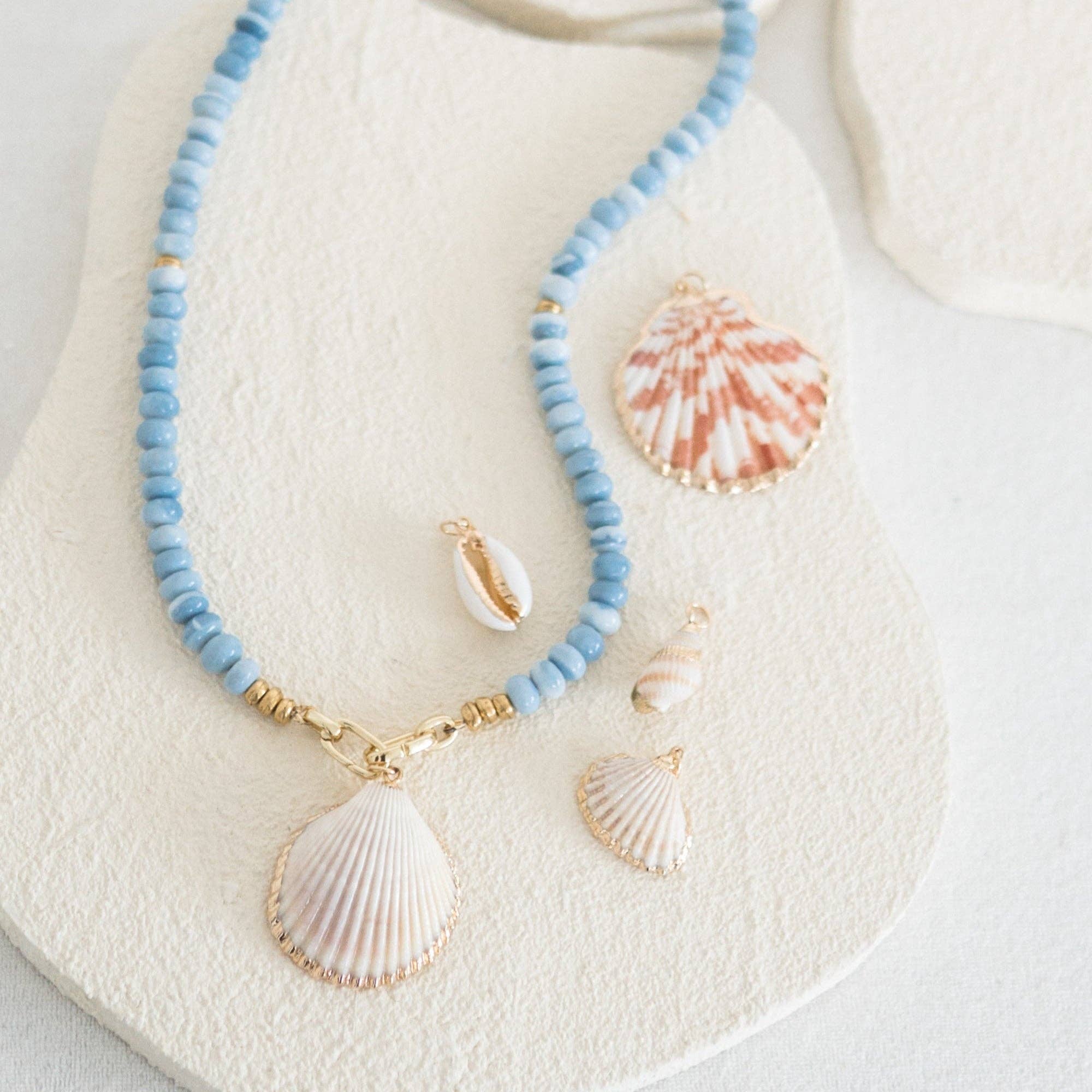 Reva Grey- Seashell Charms: Small White