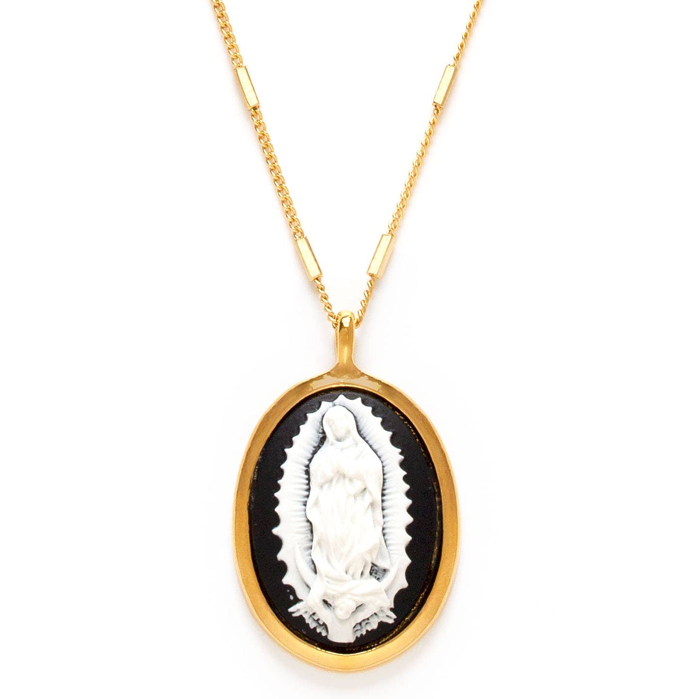 Amano Studio- Virgin of Guadalupe Vintage Cameo Necklace