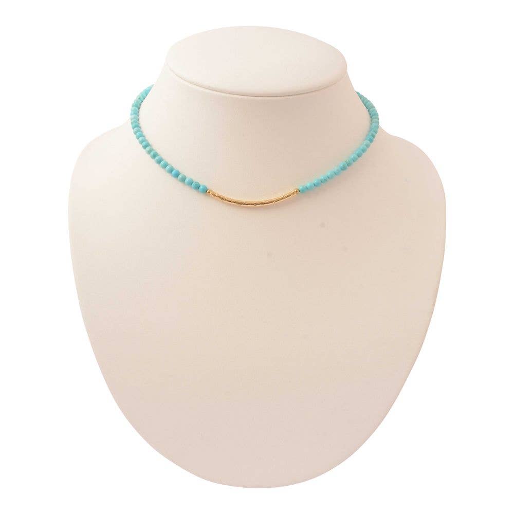 Barse Jewelry- Little Bit Round Blue Turquoise Necklace