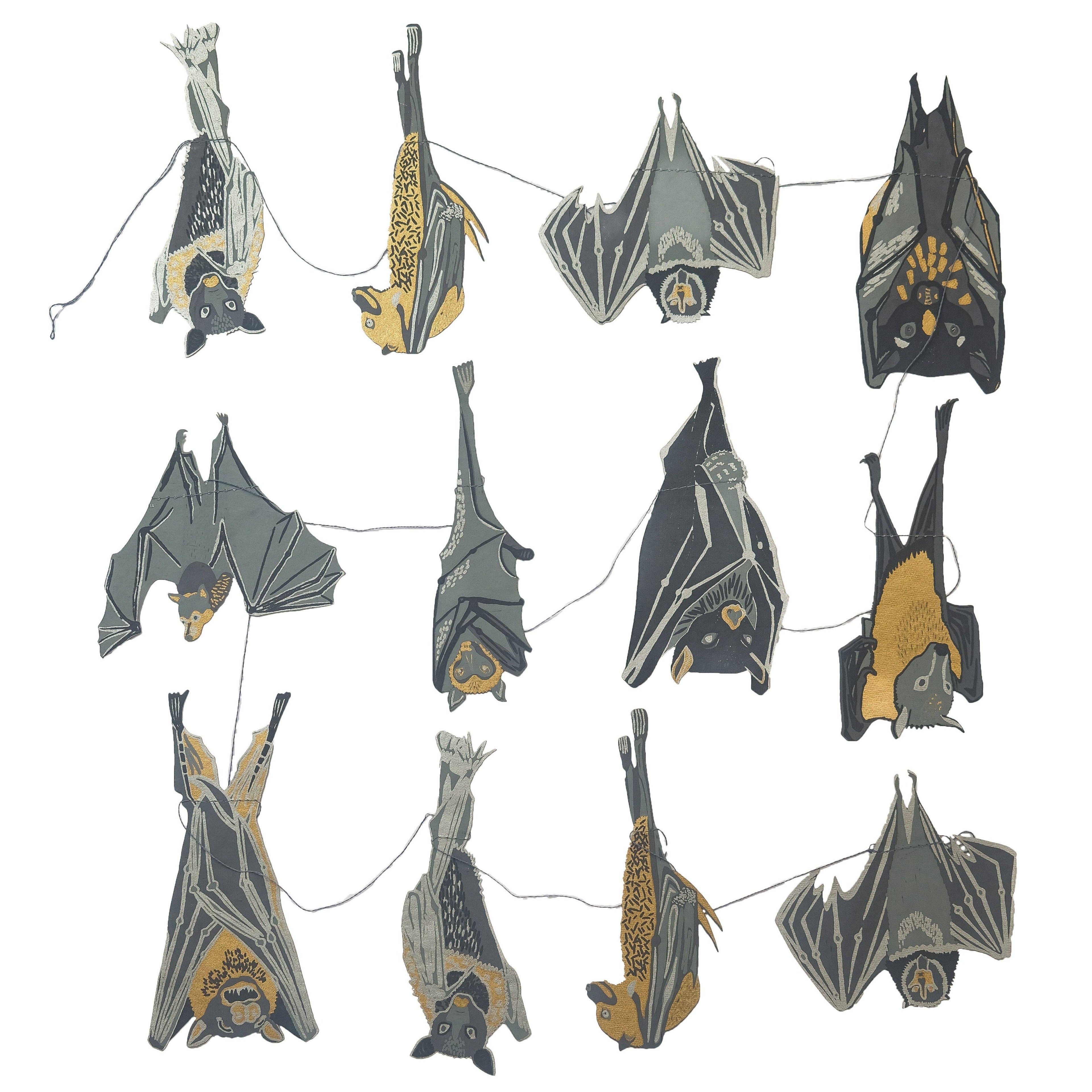 East End Press- Bats Sewn Garland