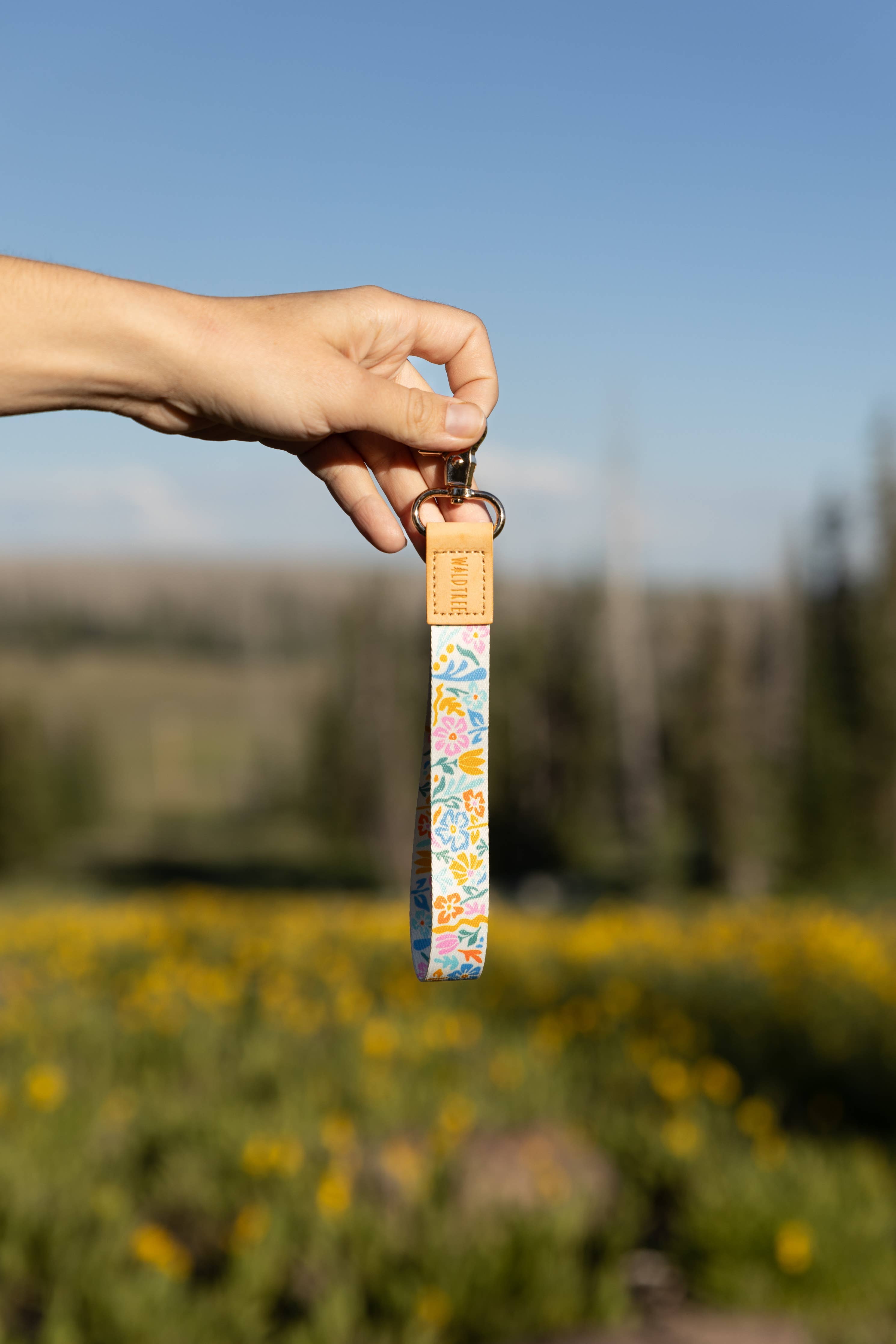 Wildtree- Summer Floral Wristlet Keychain - Floral Printed Design