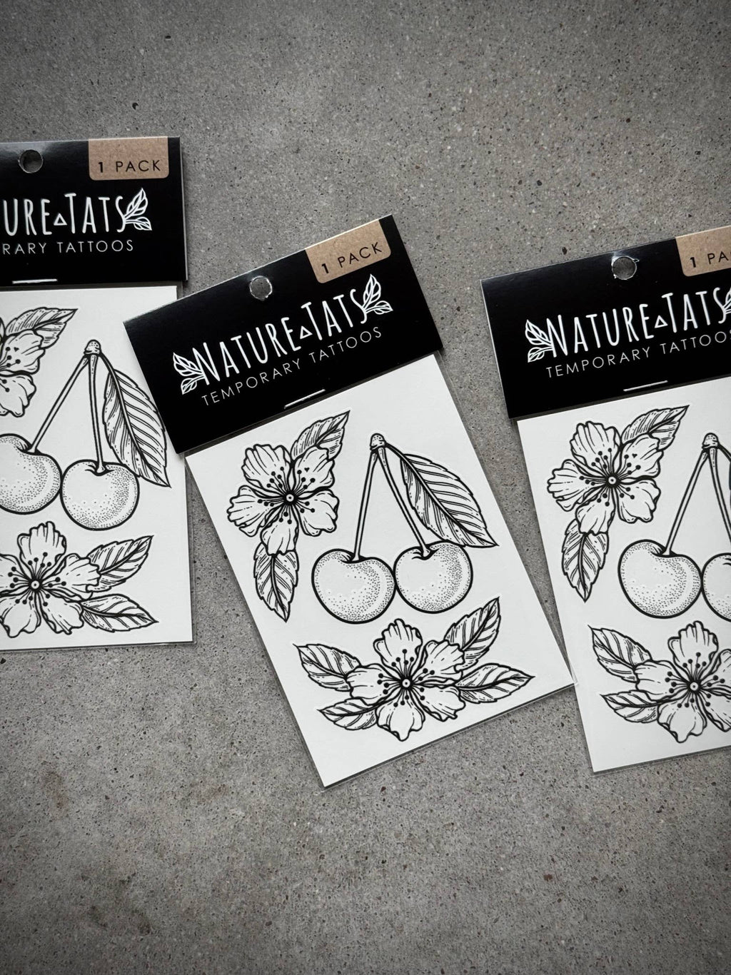 NatureTats- Cherry Flower Temporary Tattoo