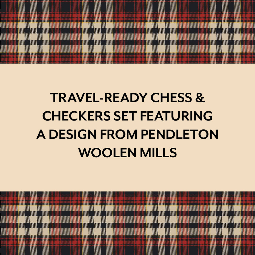 Chronicle Books- Pendleton Red Black Check Pattern Chess & Checkers