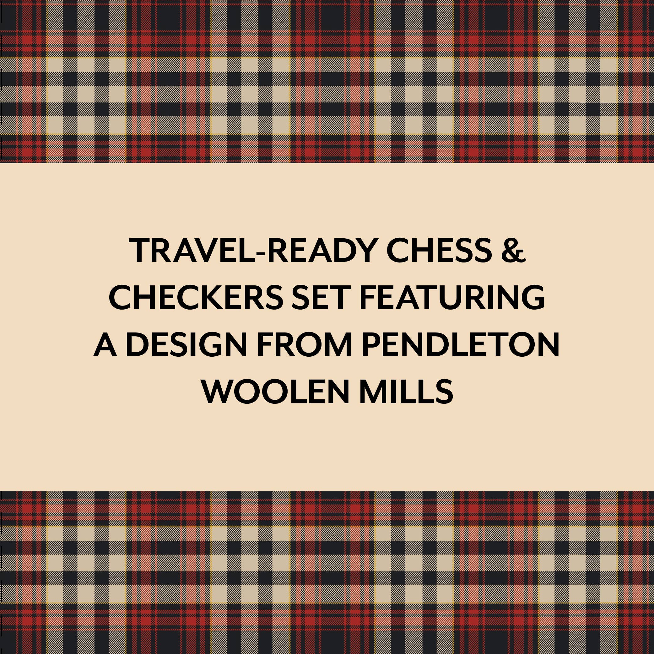 Chronicle Books- Pendleton Red Black Check Pattern Chess & Checkers