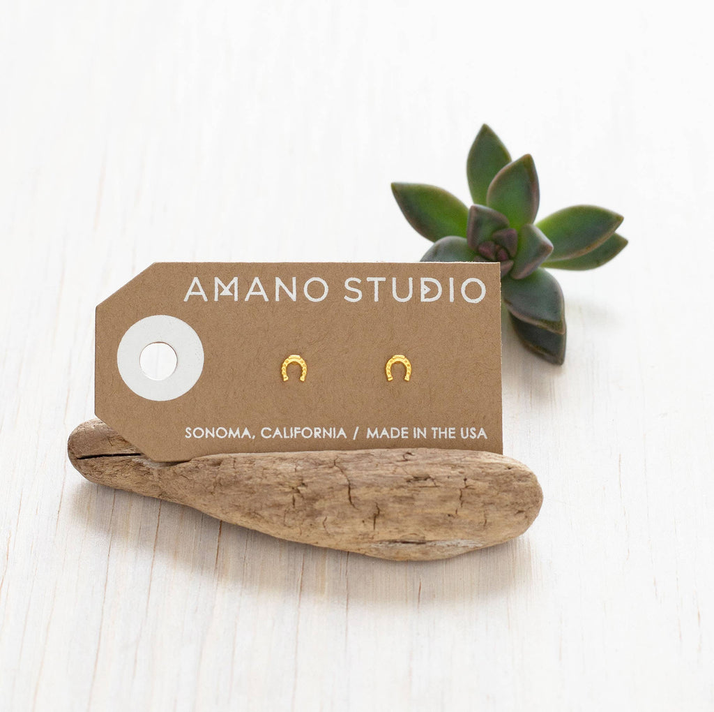 Amano Studio- Tiny Horseshoe Stud Earrings