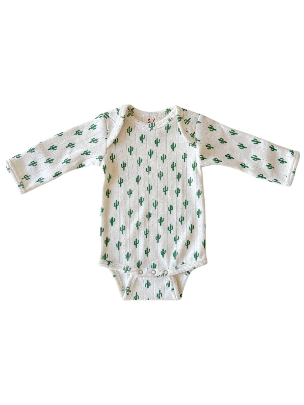 SIIX Collection- Cactus / Organic Pointelle Long Sleeve Bodysuit
