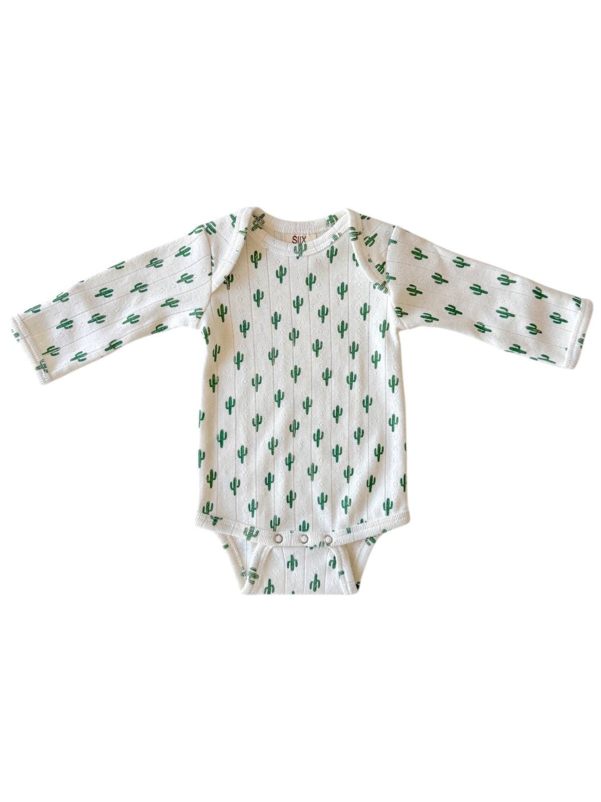 SIIX Collection- Cactus / Organic Pointelle Long Sleeve Bodysuit