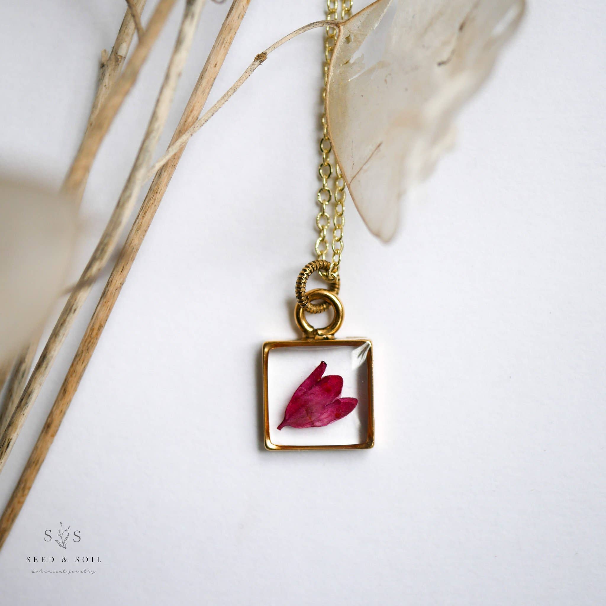 Seed & Soil- Small Square Pendant