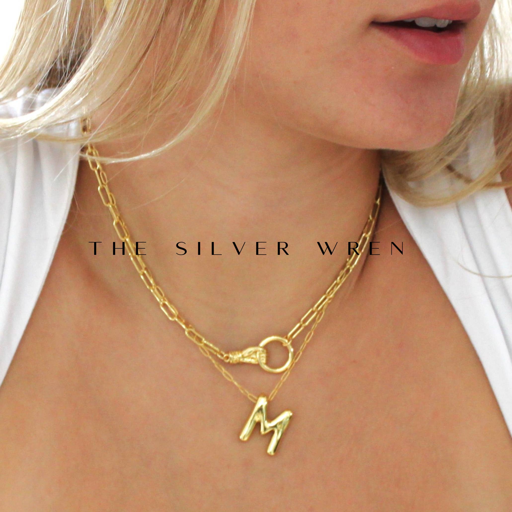 The Silver Wren- Gold Hand Pendant Necklace