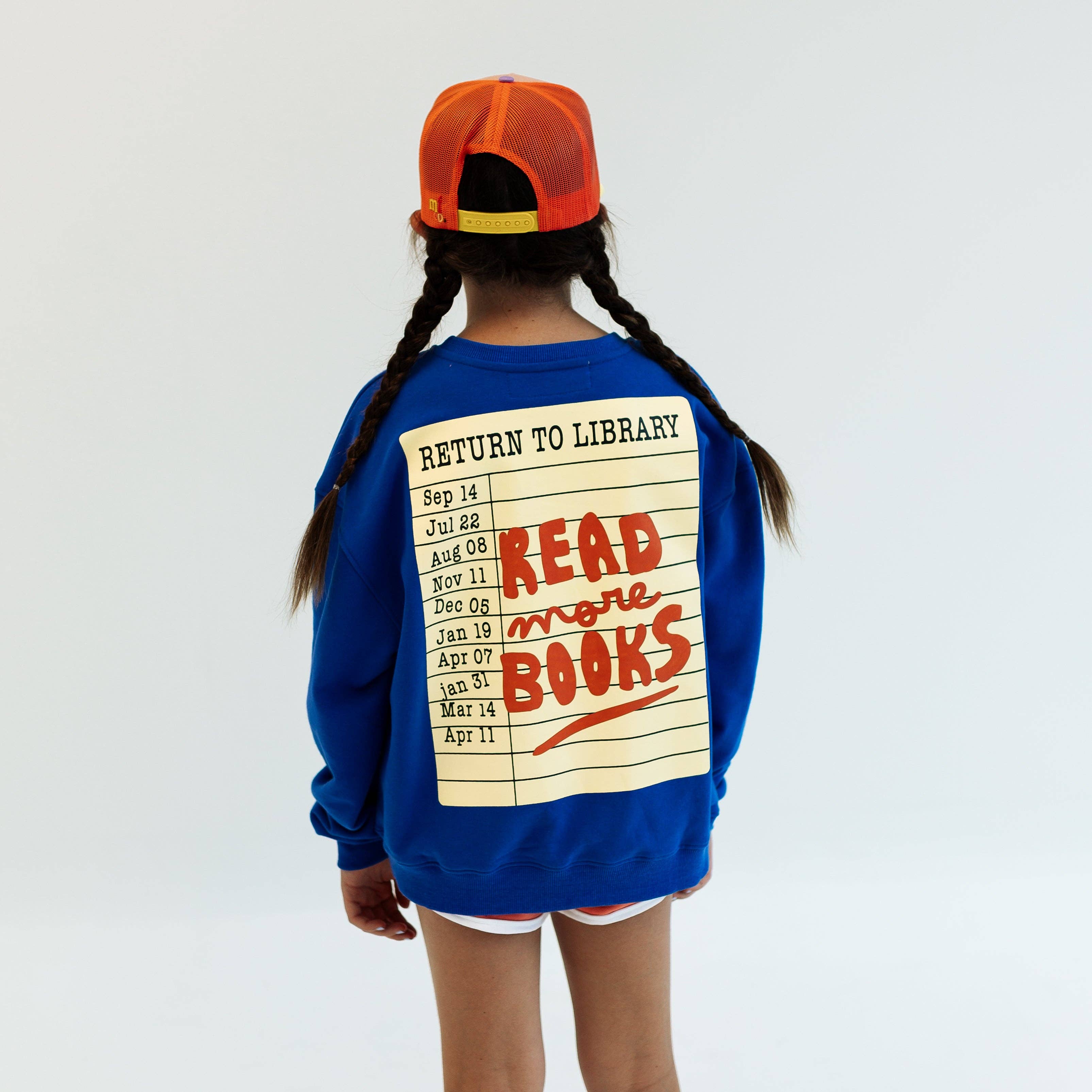 Minimalist Folk Co.- Cool Kids Read Books | ROYAL BLUE | oversized drop shoulder | KIDS