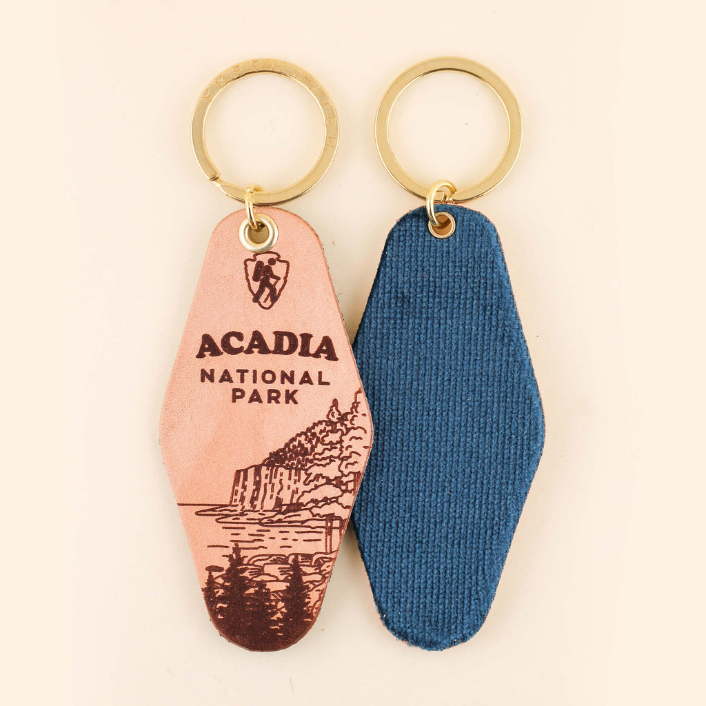Freshwater Curated Goods- National Park Hotel Leather Keychain