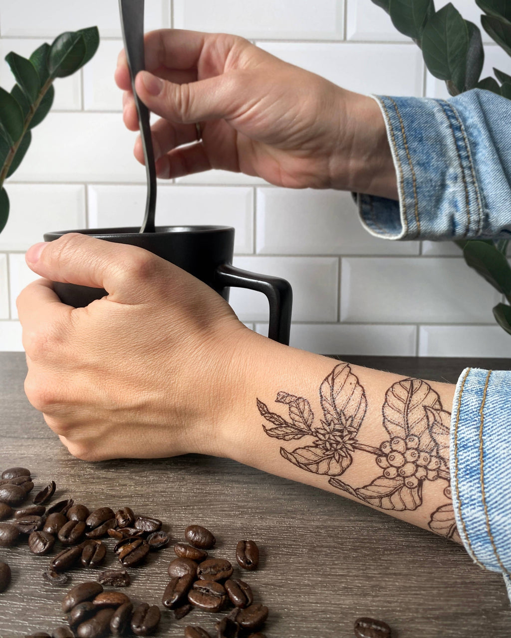 NatureTats- Coffee Plant Temporary Tattoo