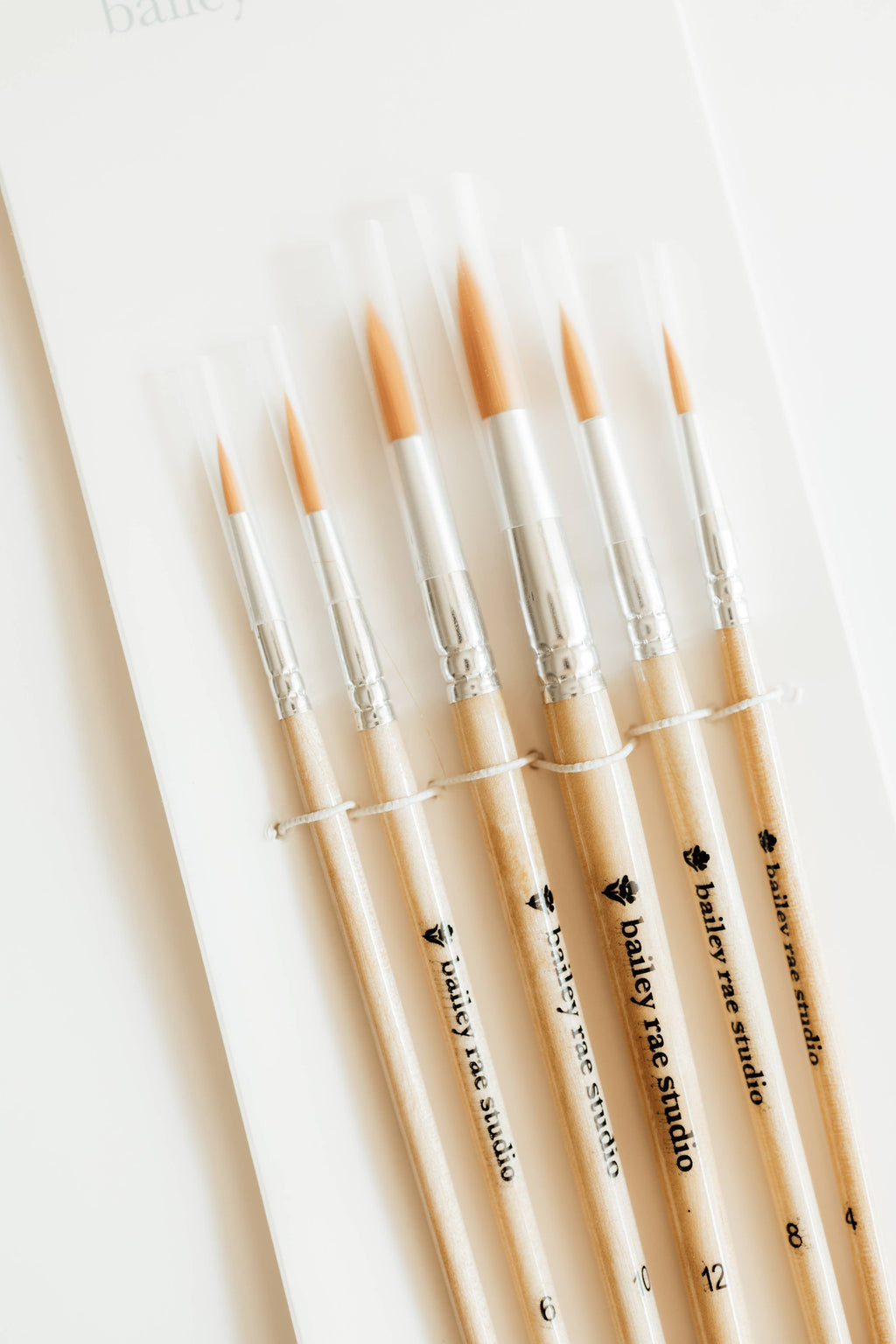 Bailey Rae Studio- Round Tip Watercolor Brush Set -- 6 piece