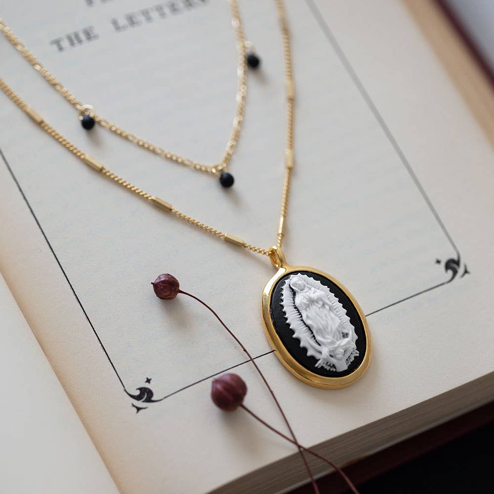 Amano Studio- Virgin of Guadalupe Vintage Cameo Necklace